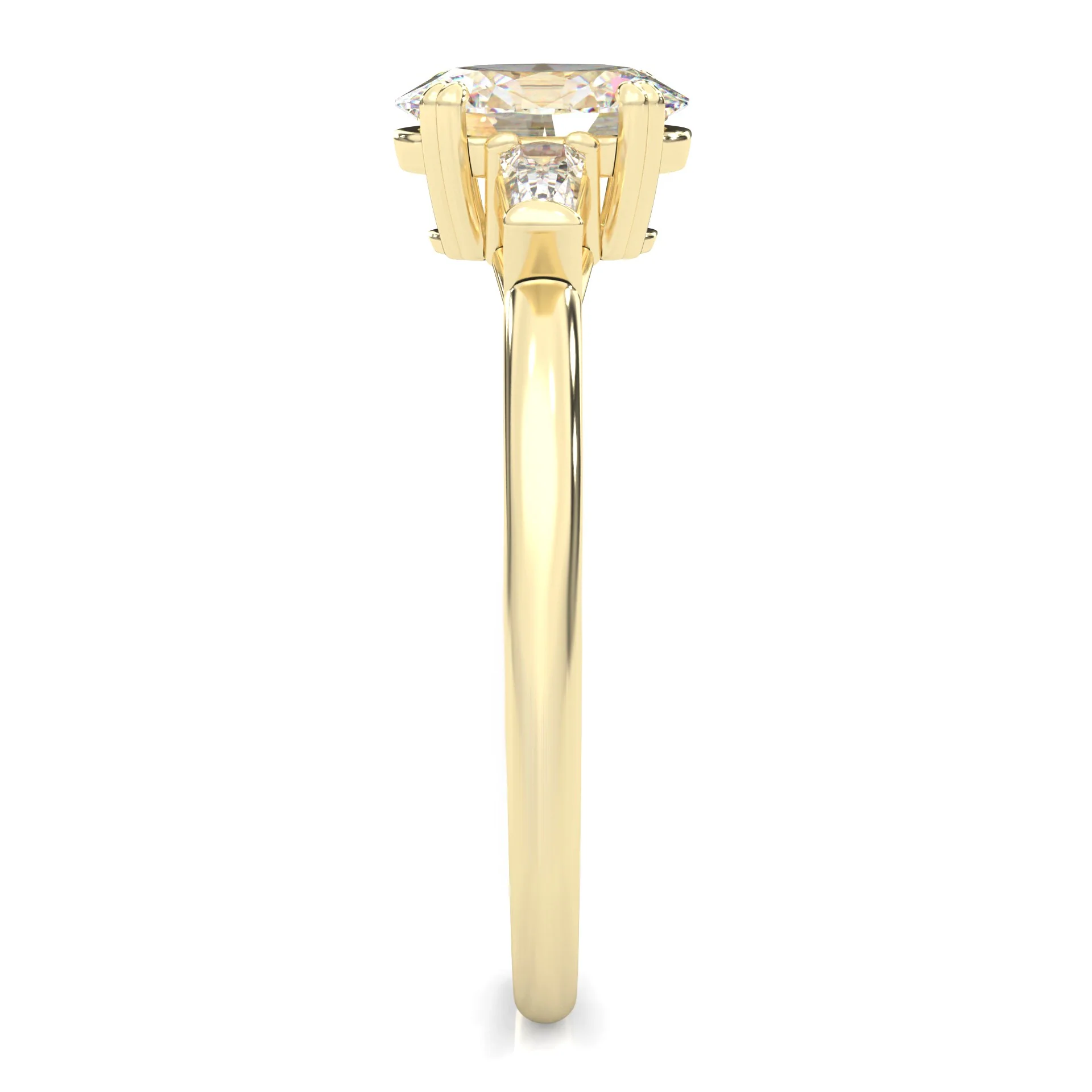 l'Ornament de Paix Moissanite Engagement Ring ( Yellow Gold 14K ) - Image 3