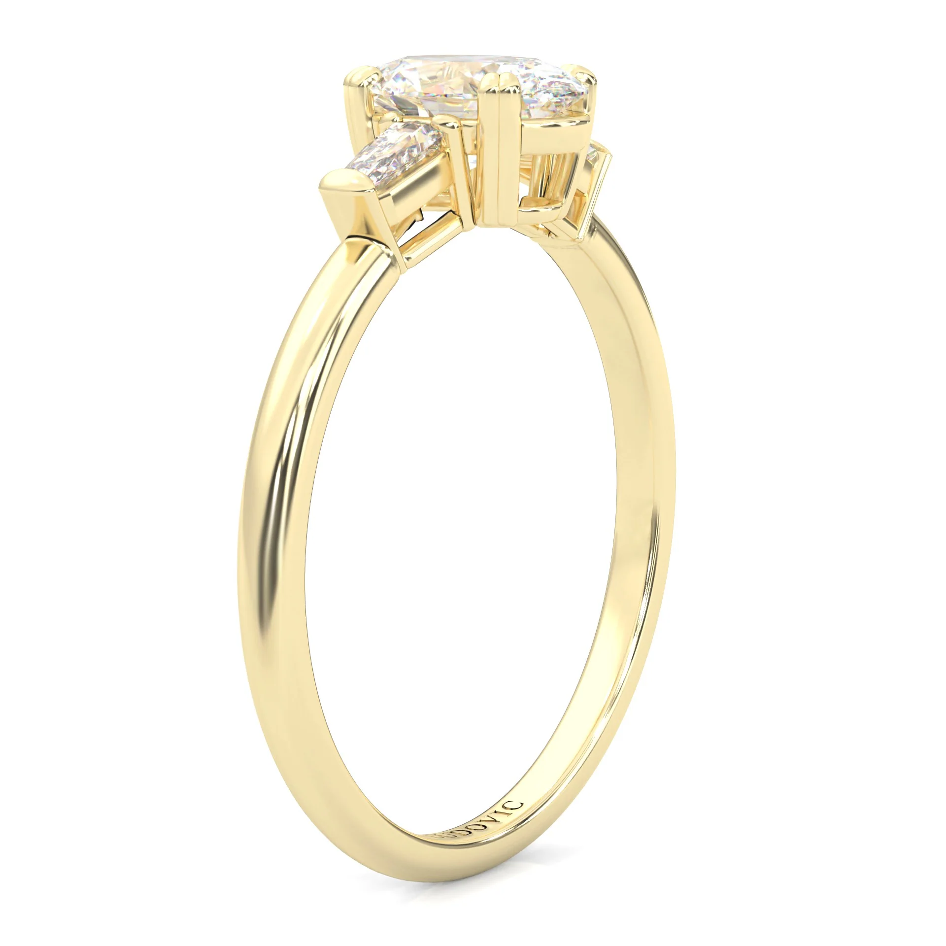 l'Ornament de Paix Moissanite Engagement Ring ( Yellow Gold 14K ) - Image 4