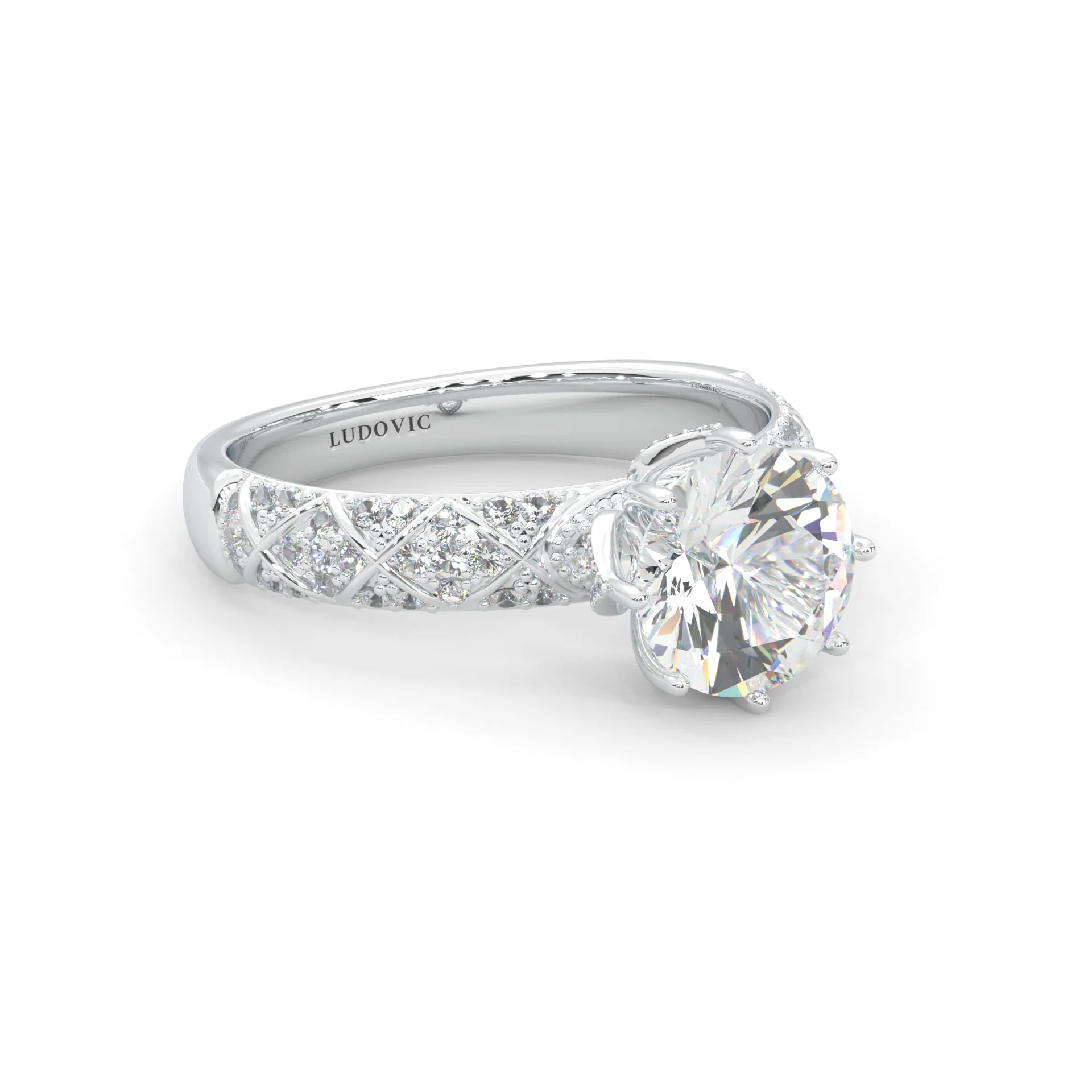 l'Ornament Lustré Moissanite Engagement Ring (14k Solid Gold) - Image 3