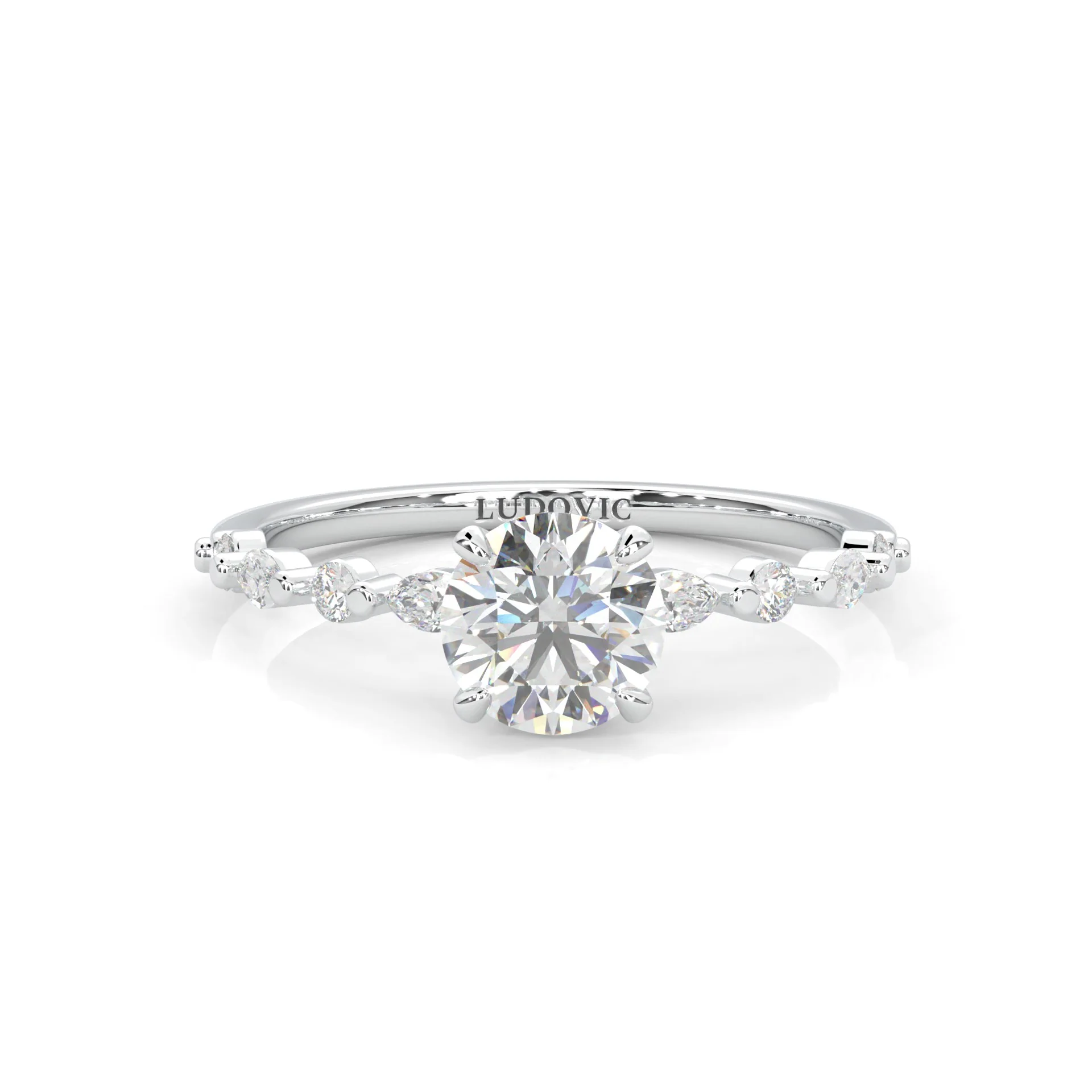 Ludovic Art Style Engagement Ring (14k Solid Gold)