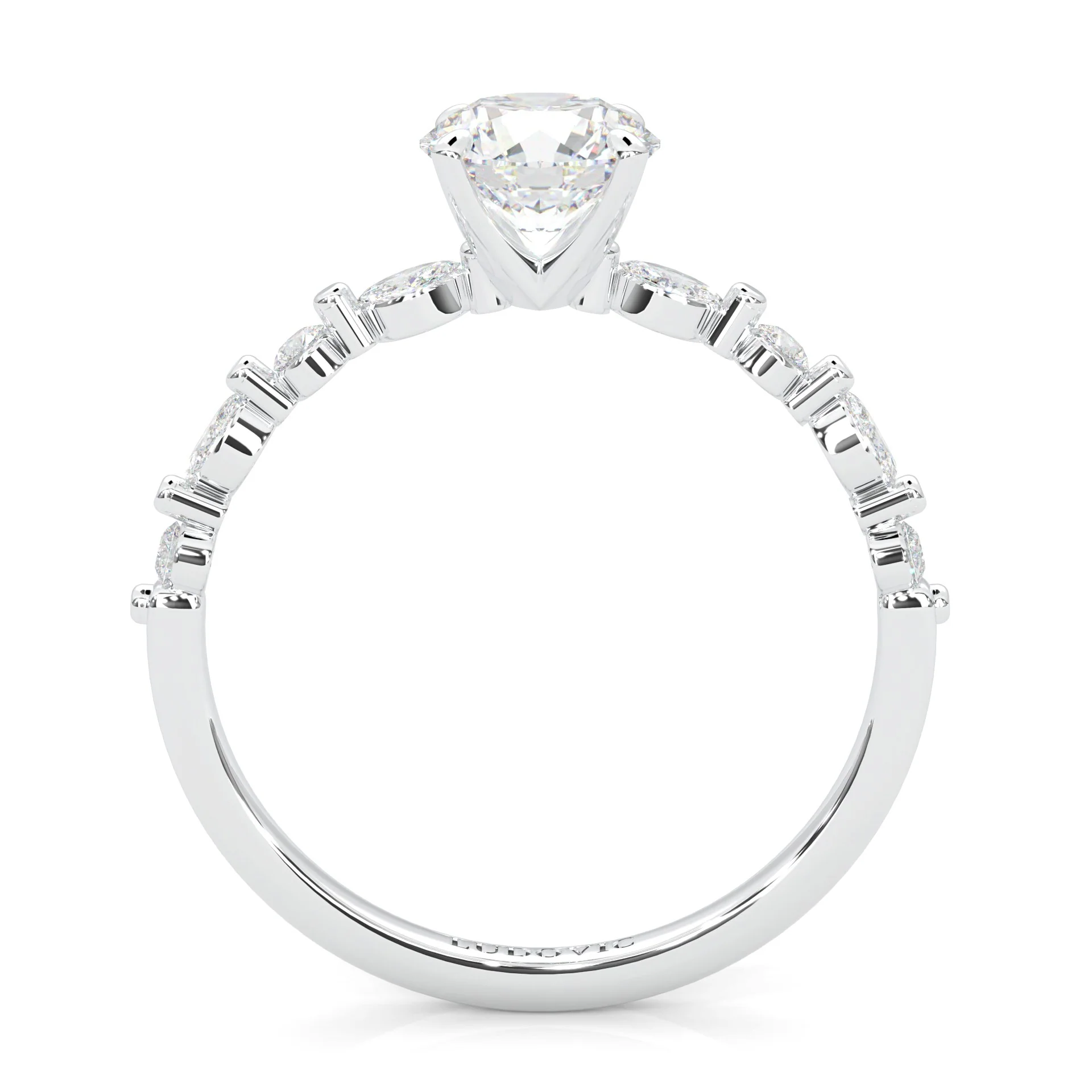 Ludovic Art Style Engagement Ring (14k Solid Gold) - Image 6