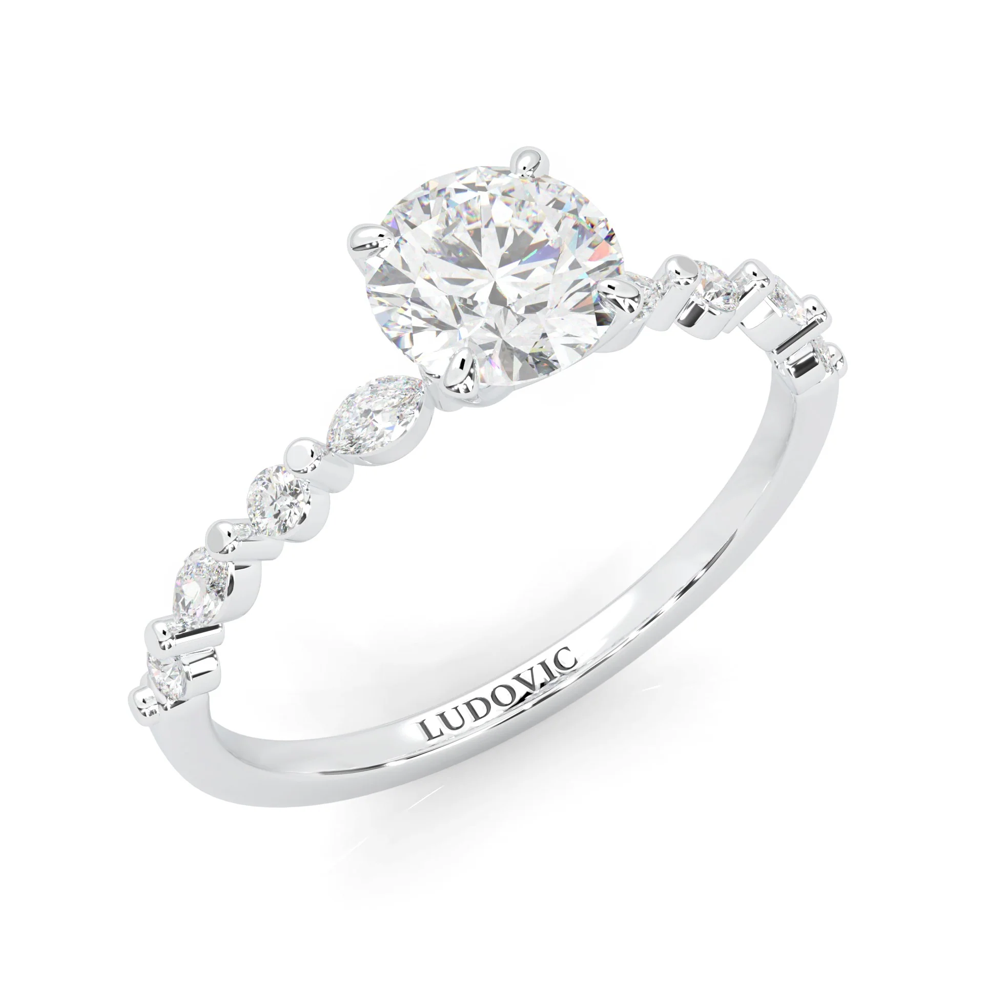 Ludovic Art Style Wedding Set (14k Solid Gold) - Image 11