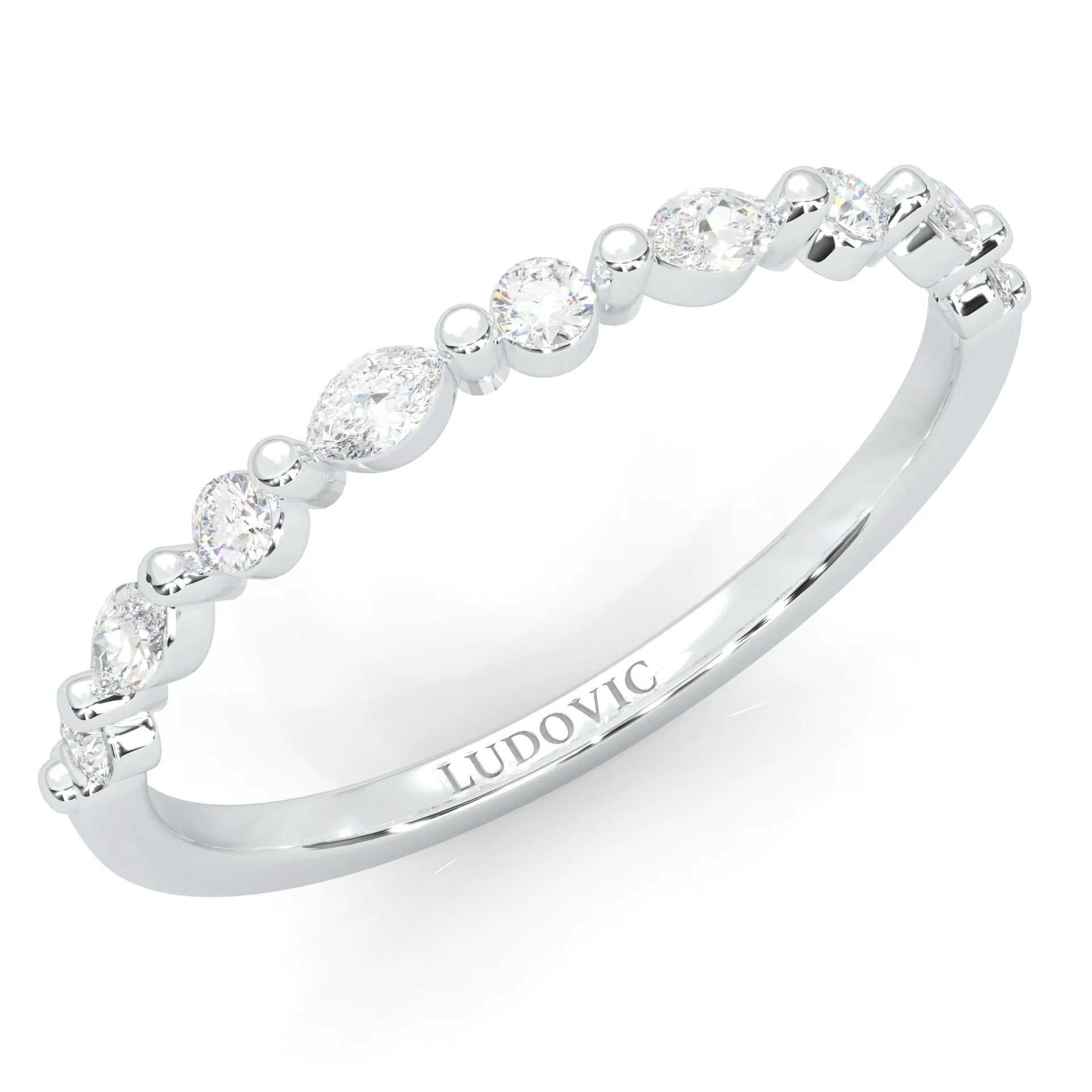 Ludovic Art Style Wedding Set (14k Solid Gold) - Image 17