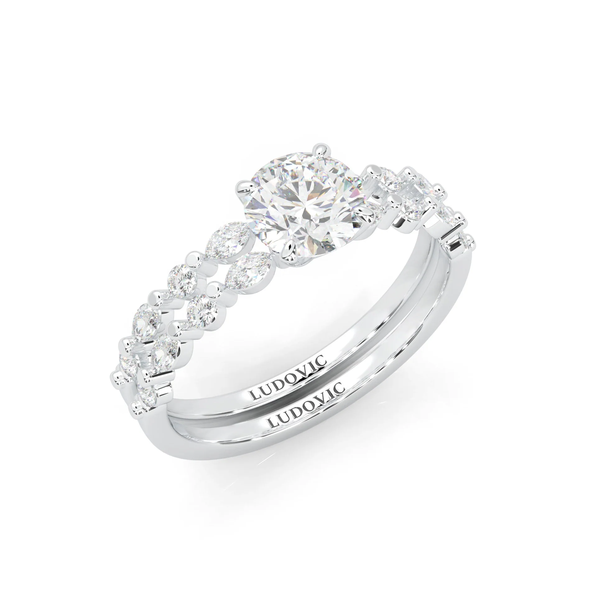 Ludovic Art Style Wedding Set (14k Solid Gold) - Image 7