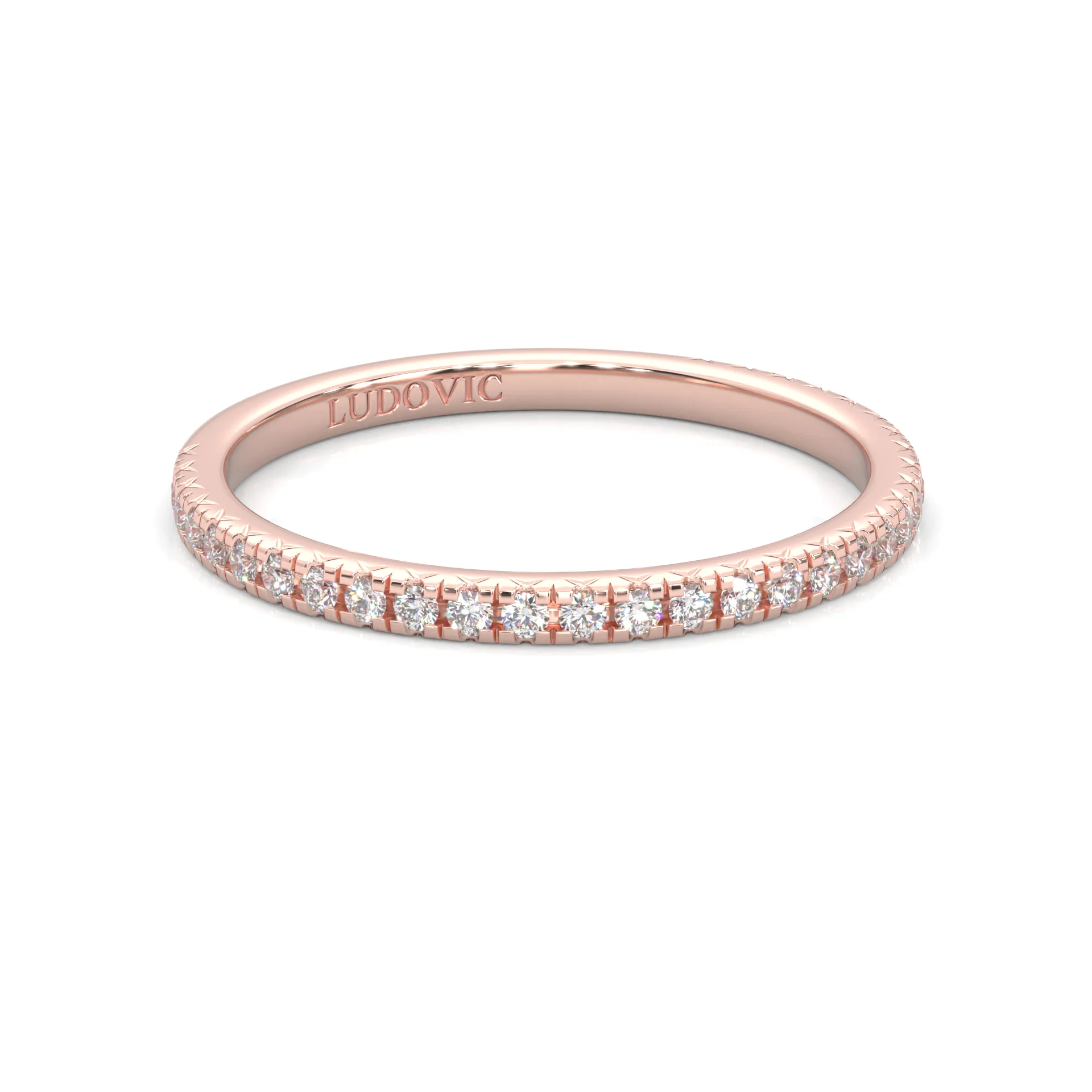 The Luminous Halo Moissanite Wedding Band (Rose Gold ) - Image 3