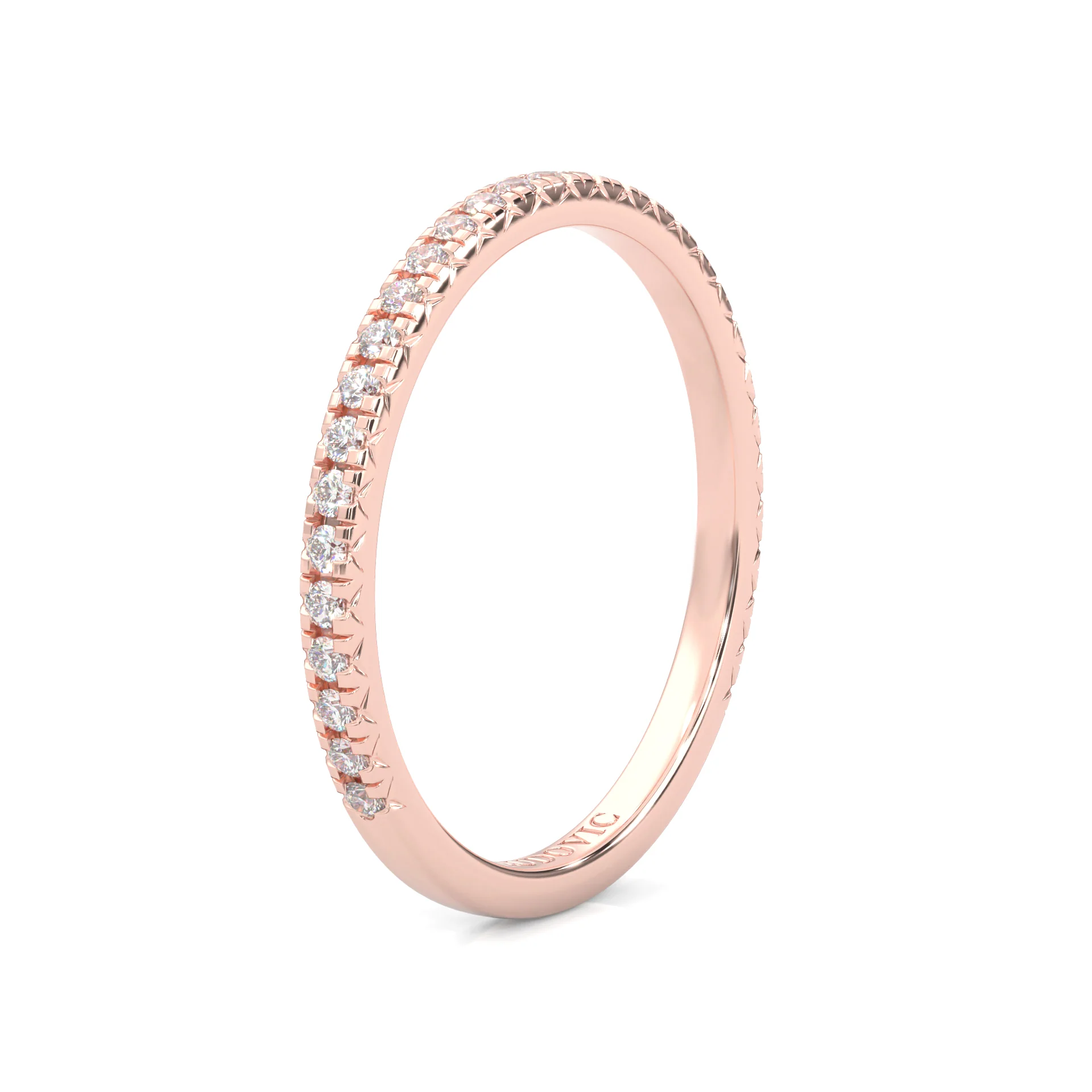 The Luminous Halo Moissanite Wedding Band (Rose Gold ) - Image 5
