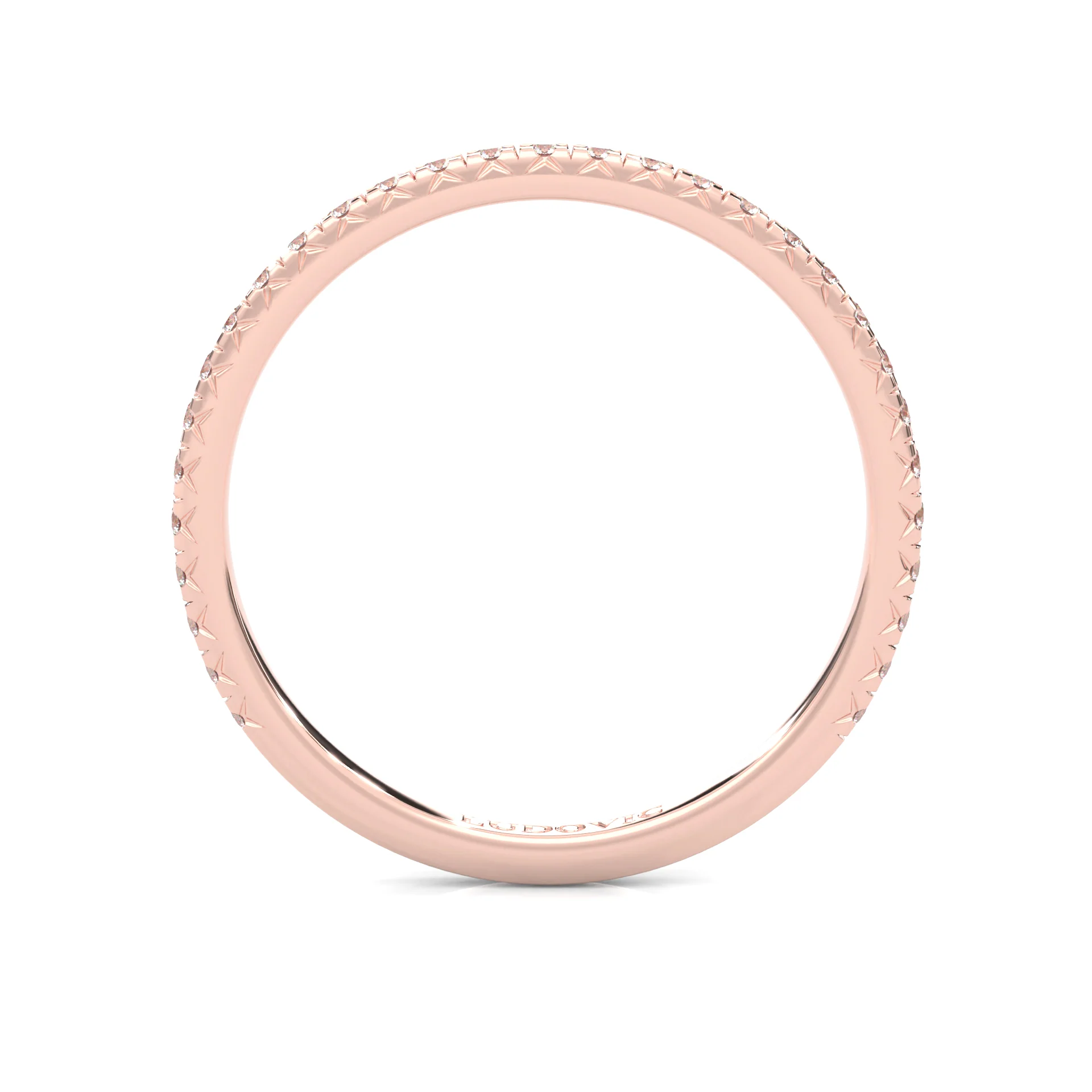 The Luminous Halo Moissanite Wedding Band (Rose Gold ) - Image 6
