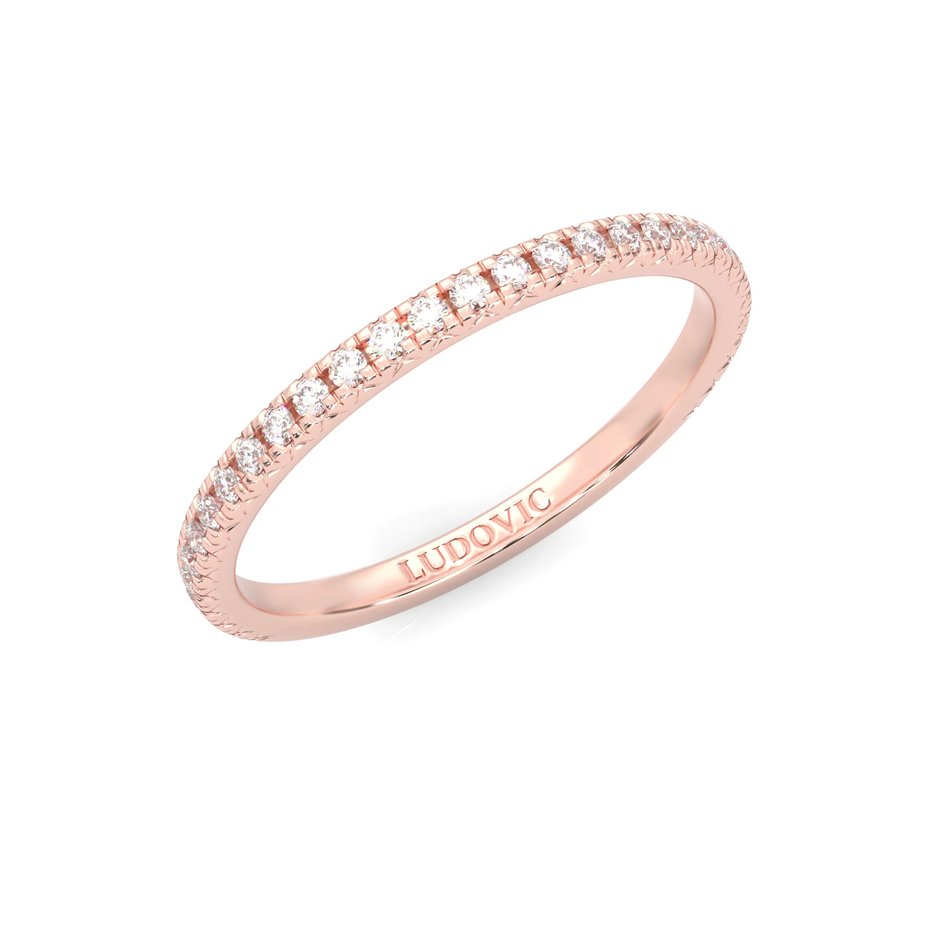 The Luminous Halo Moissanite Wedding Band (Rose Gold ) - Image 7