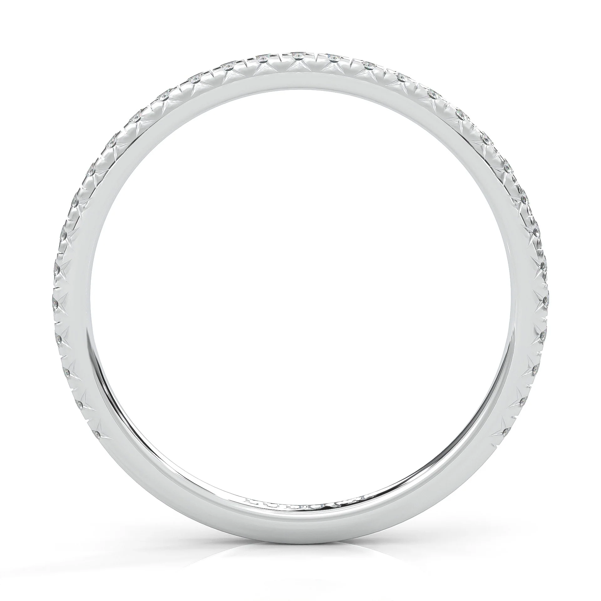 Ludovic Concealed Crown Wedding Band (White Gold 14k) - Image 4