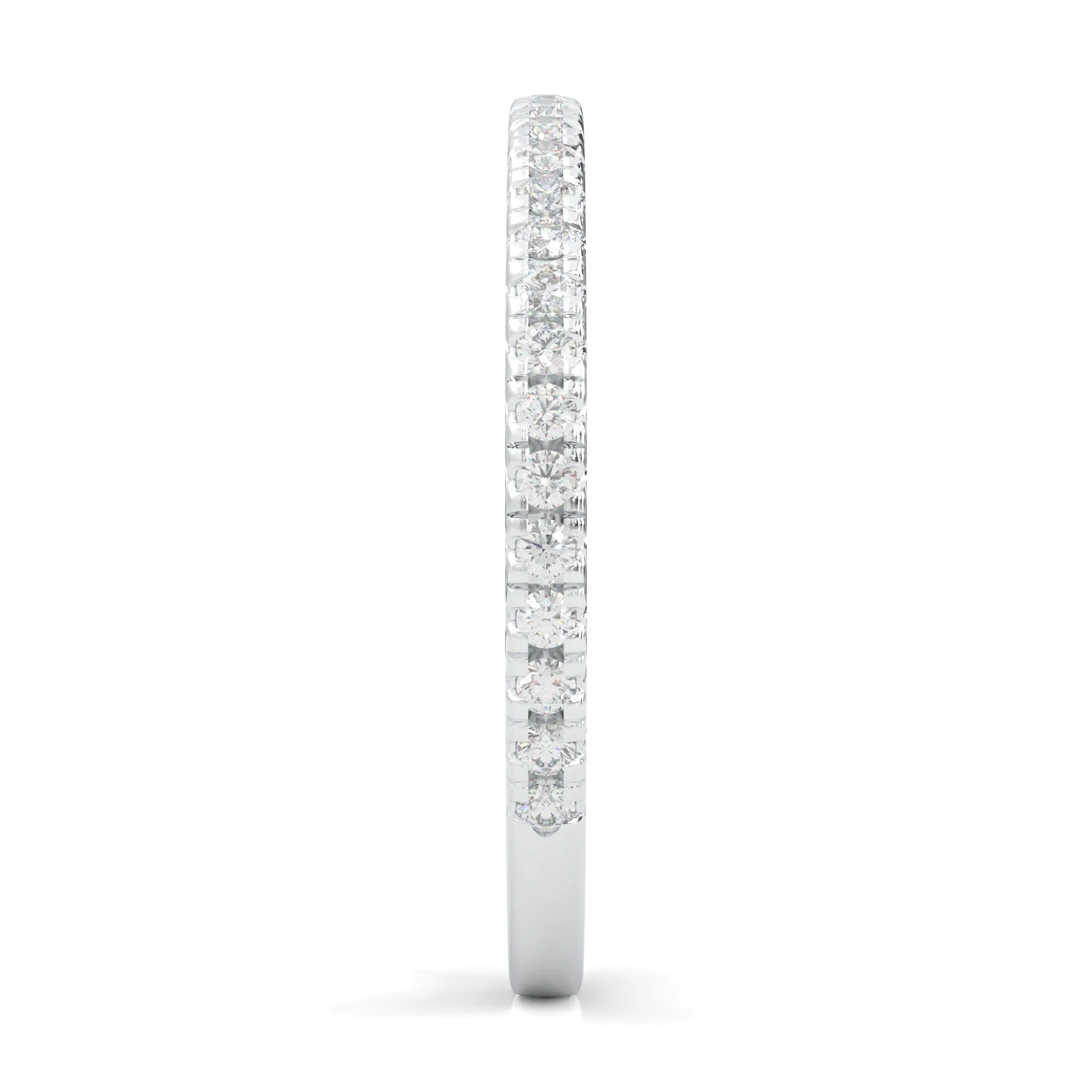 Ludovic Concealed Crown Wedding Band (White Gold 14k) - Image 5