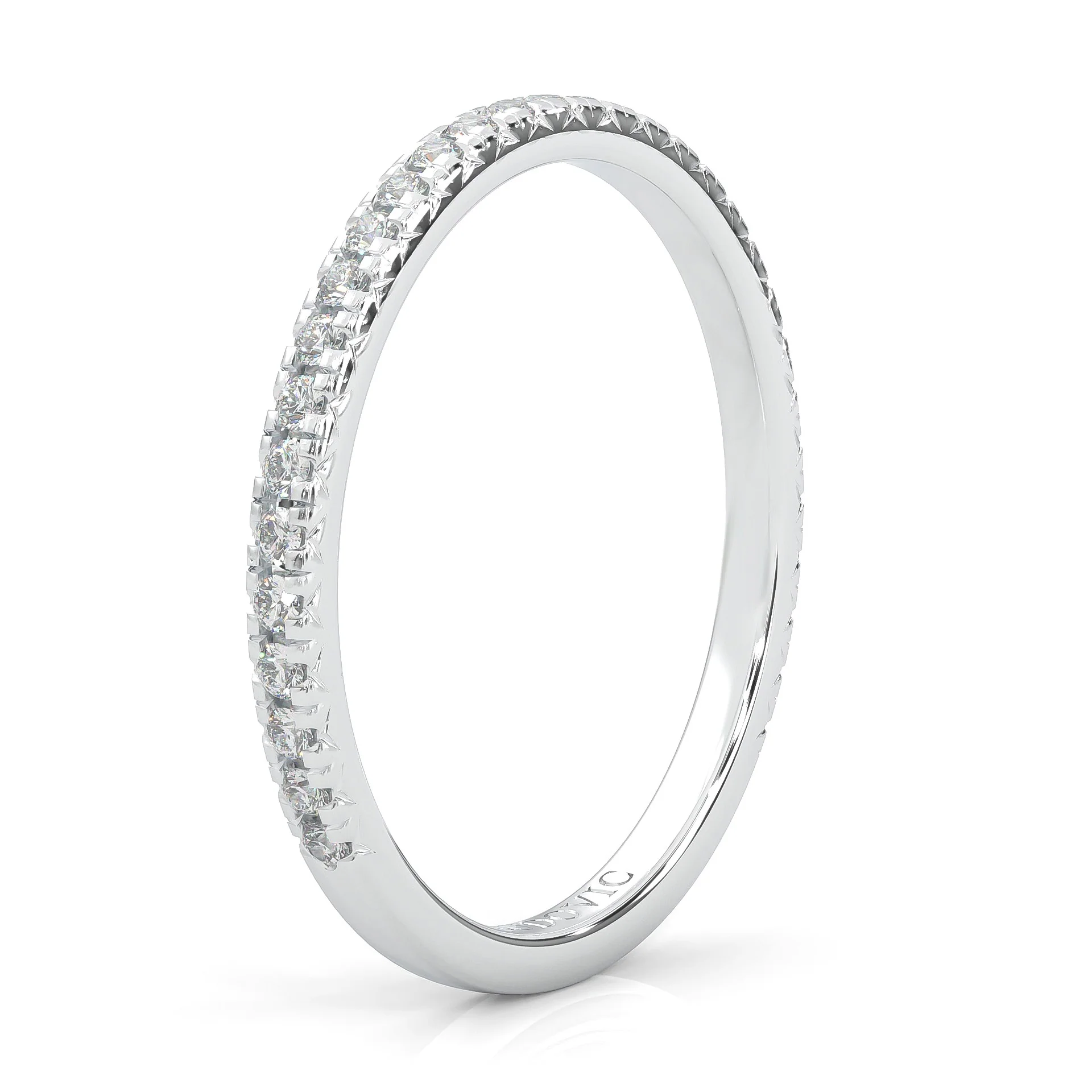 Ludovic Concealed Crown Wedding Band (White Gold 14k) - Image 7