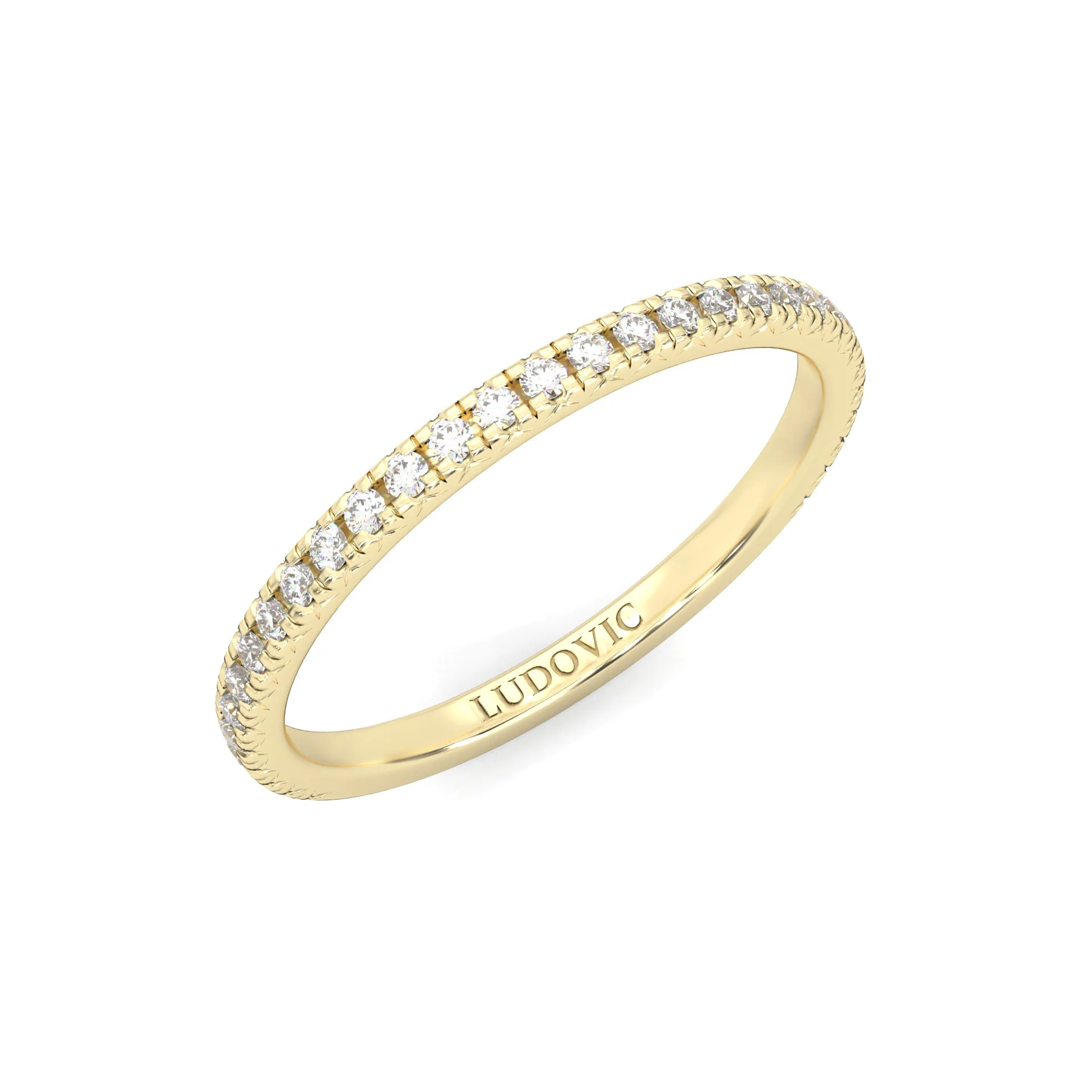 The Luminous Halo Moissanite Wedding Band ( Yellow Gold ) - Image 6