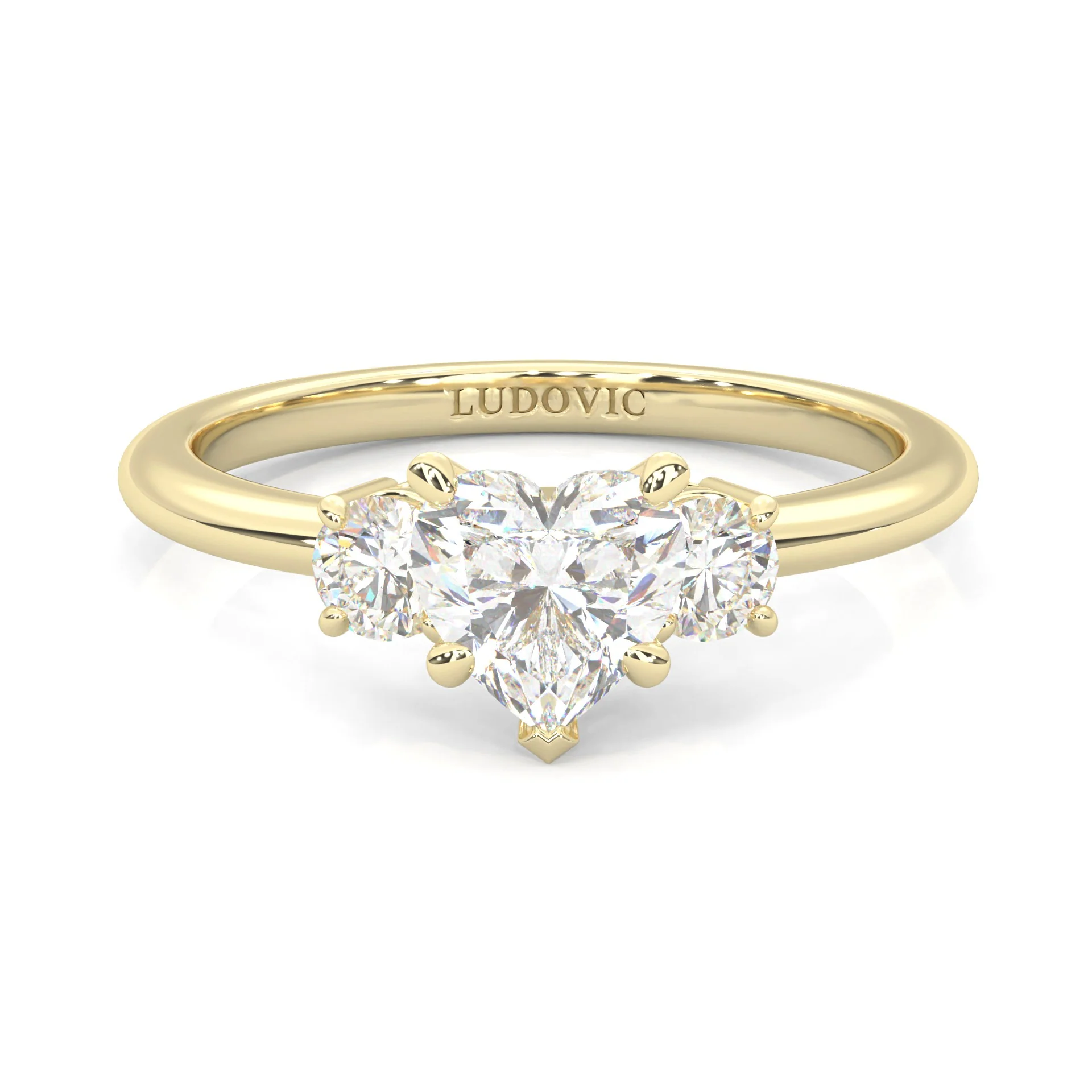 Ludovic Heart Shape Center Engagement Ring ( Yellow Gold 14K )