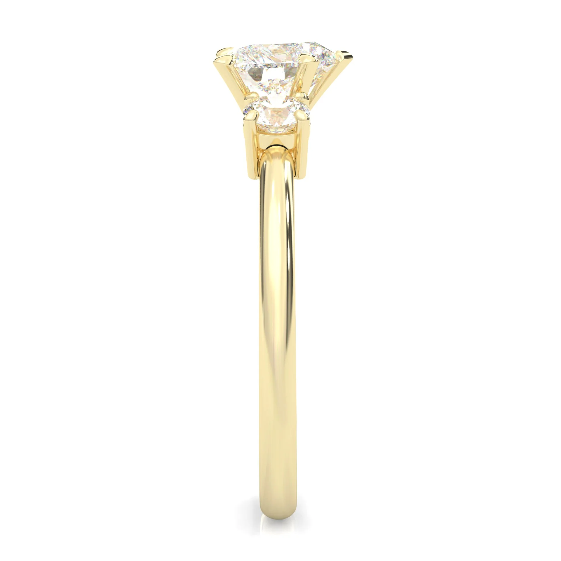 Ludovic Heart Shape Center Engagement Ring ( Yellow Gold 14K ) - Image 3