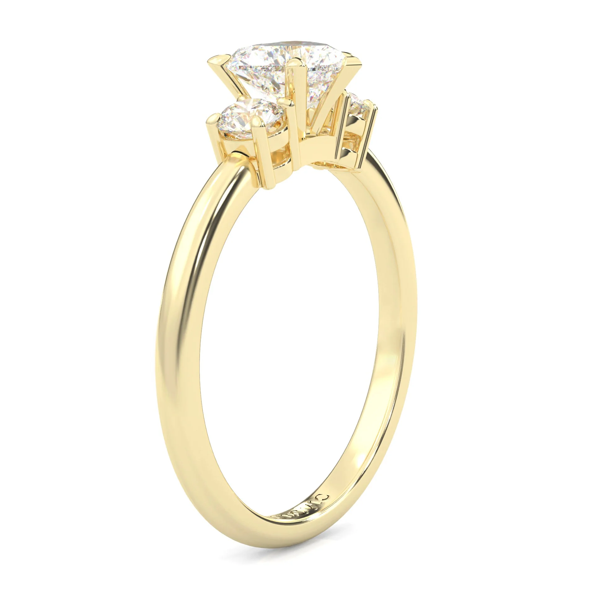 Ludovic Heart Shape Center Engagement Ring ( Yellow Gold 14K ) - Image 4