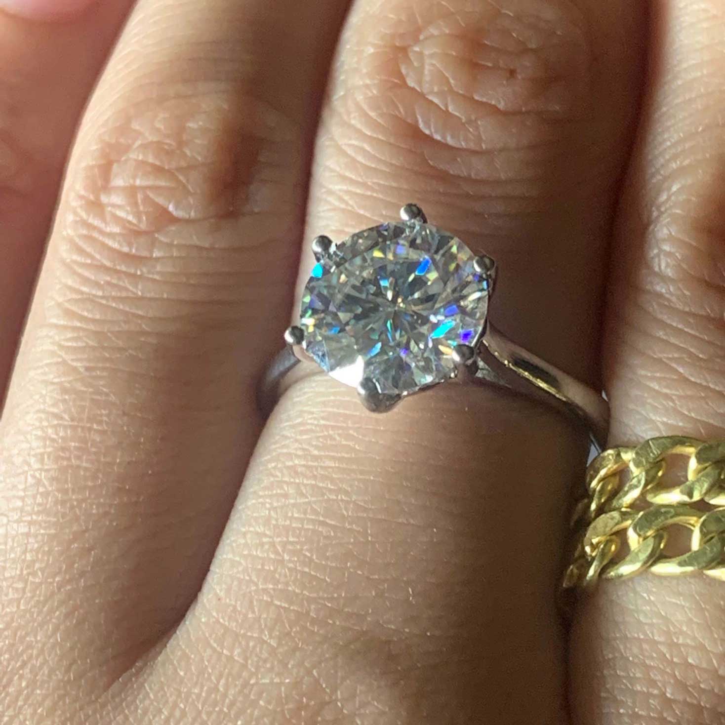Ludovic Moissanite Ring™ (14k Solid Gold) (4ct) - Image 2
