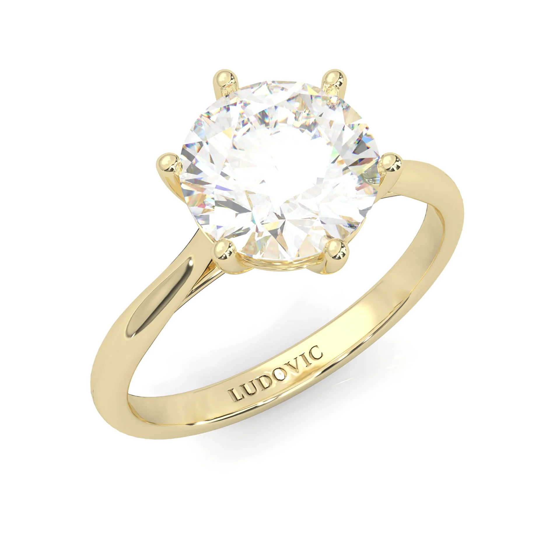 Ludovic Moissanite Ring™ Yellow Gold - Image 6