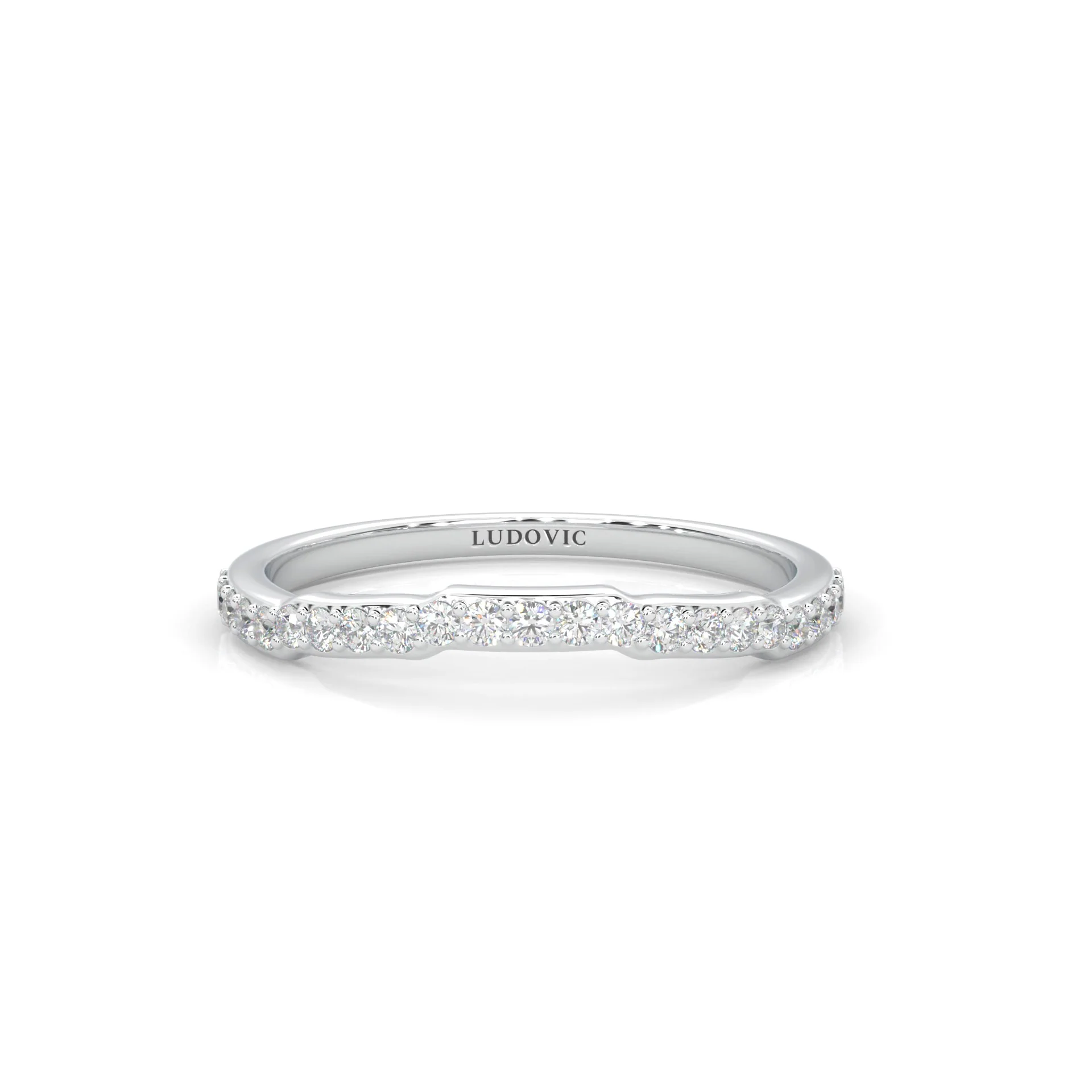 Lumière d'Or Princess Cut Wedding Set (Platinum-Plated Silver) - Image 9
