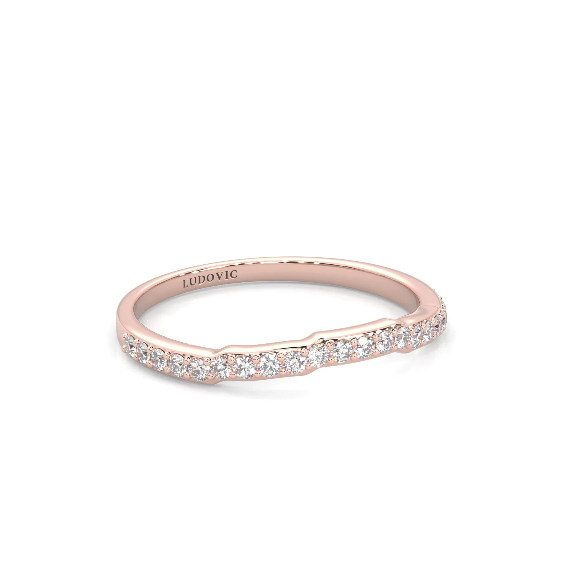 Lumière d'Or Princess Cut Wedding Set (14k Solid Rose Gold) - Image 10