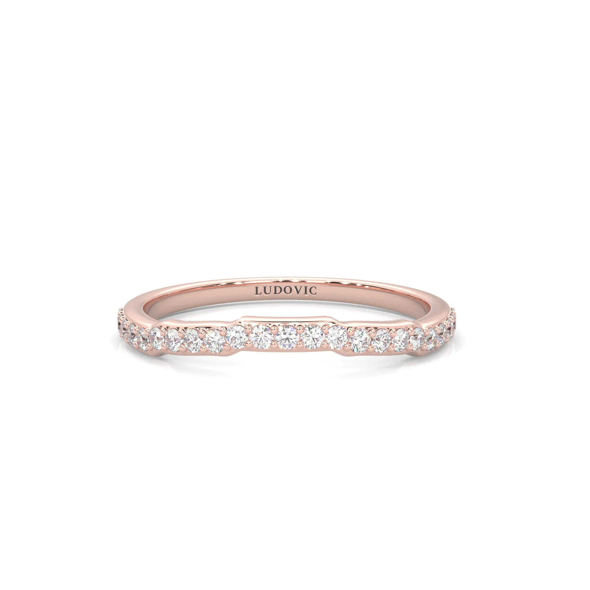Lumière d'Or Princess Cut Wedding Set (14k Solid Rose Gold) - Image 9