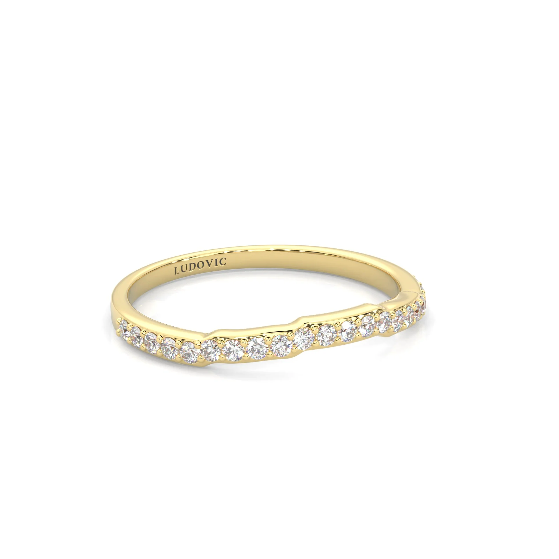 Lumière d'Or Princess Cut Wedding Set (14k Solid Yellow Gold) - Image 10