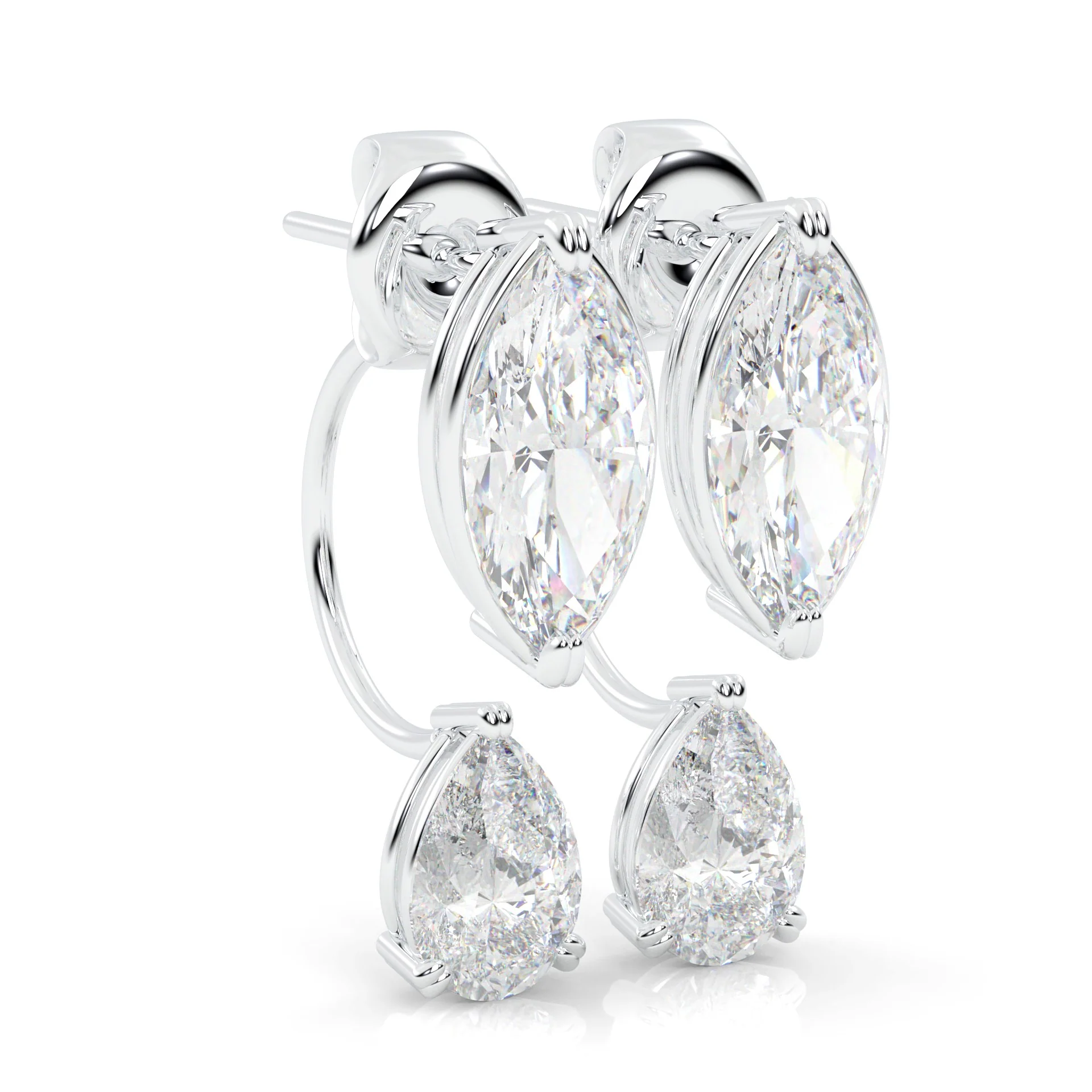Marquise & Pear Drop Earrings - Image 2