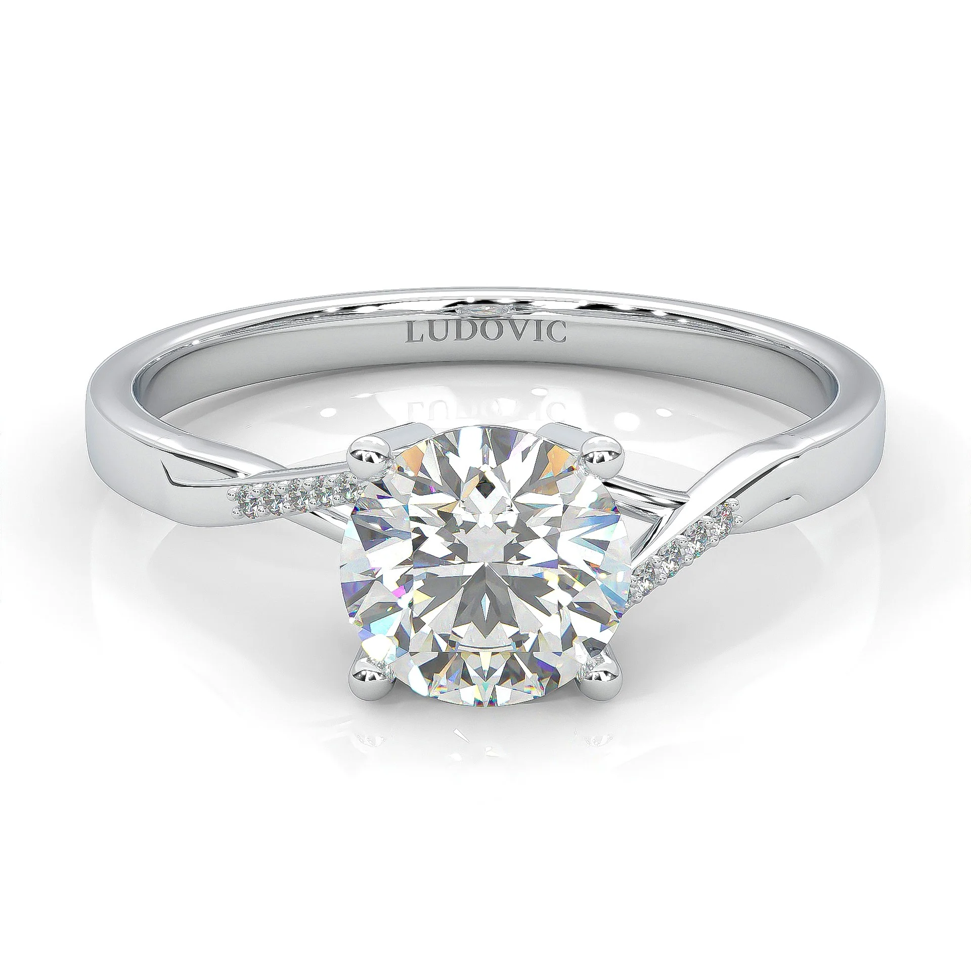 Mountain Style Moissainte Engagement Ring (14k Solid Gold)
