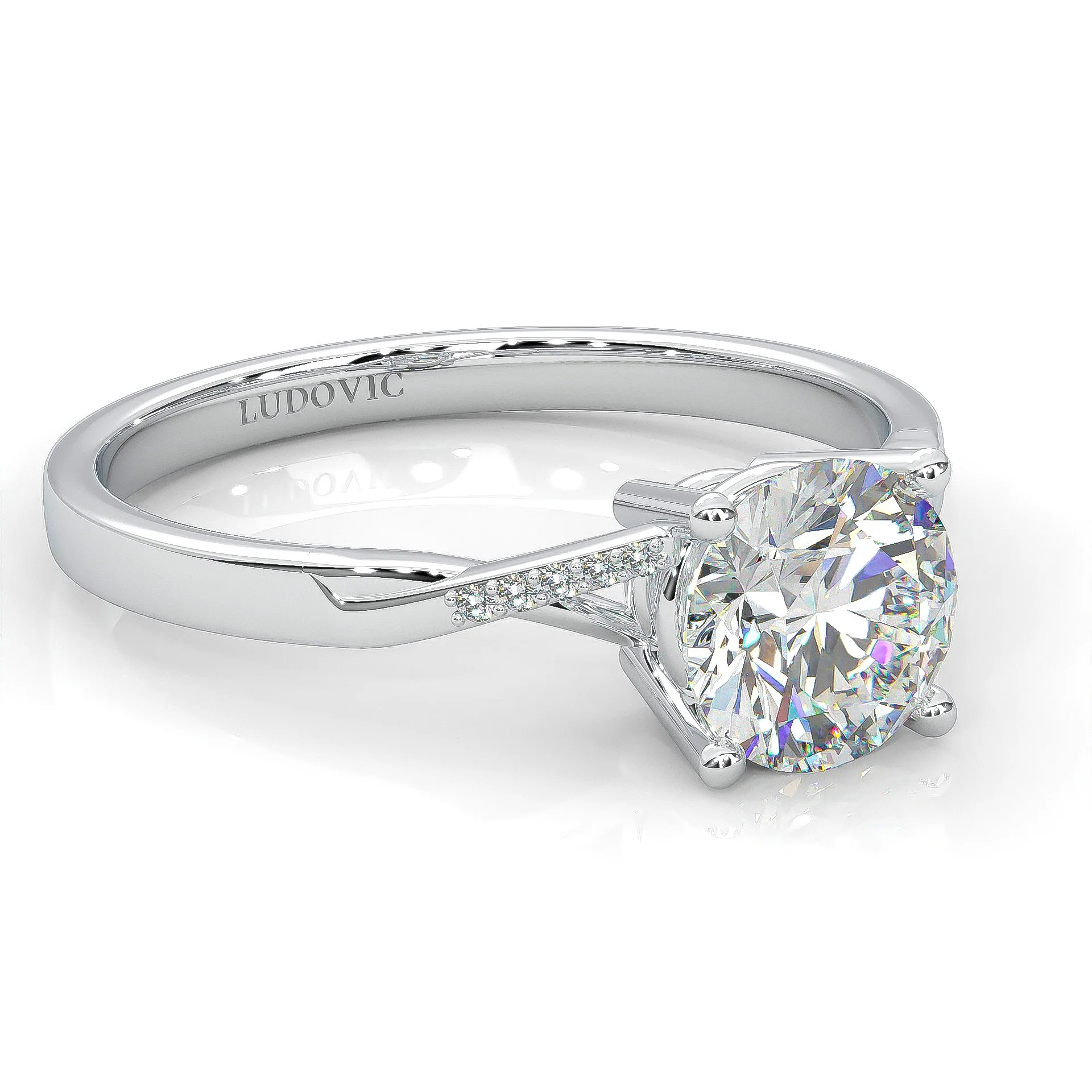 Mountain Style Moissainte Engagement Ring (14k Solid Gold) - Image 3