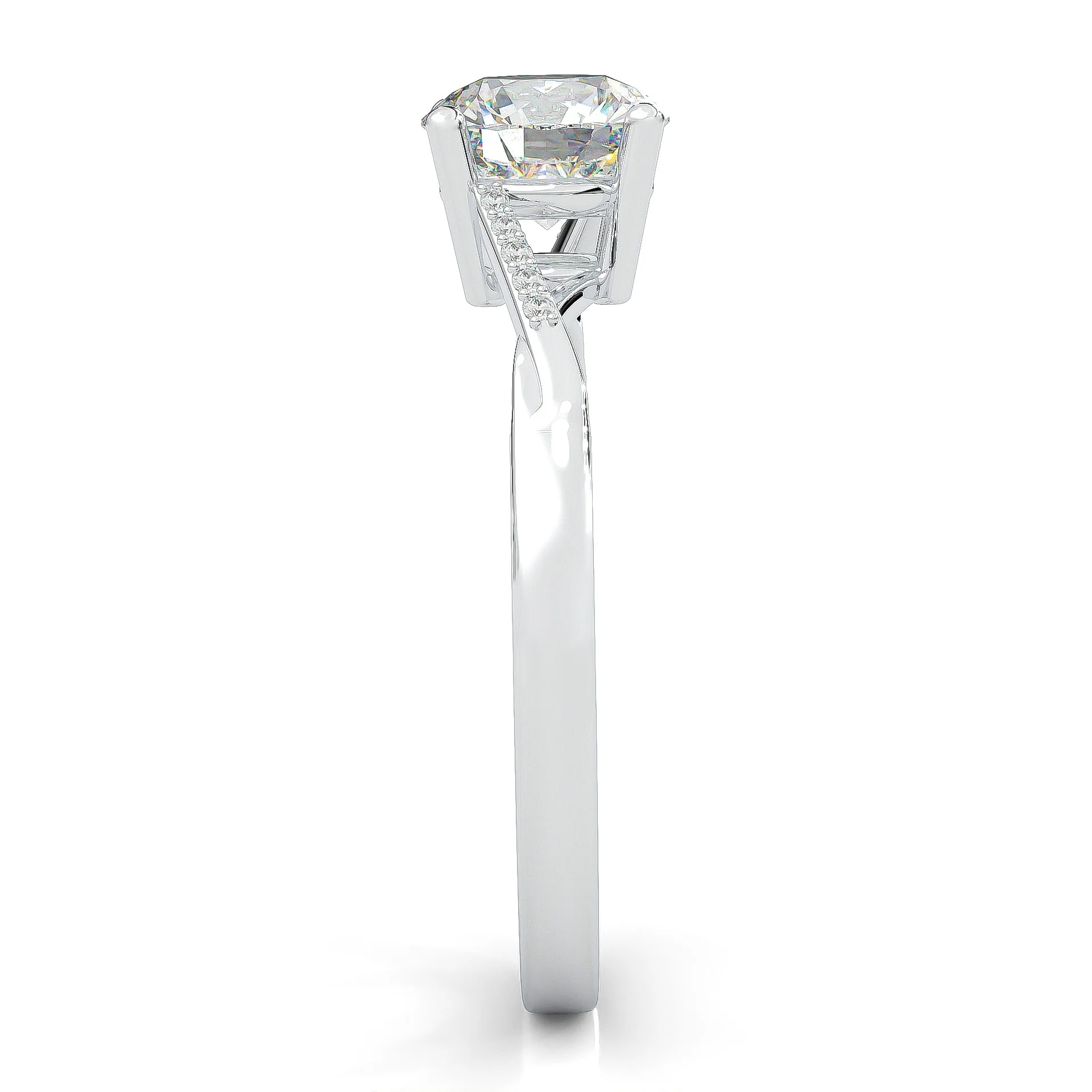 Mountain Style Moissainte Engagement Ring (14k Solid Gold) - Image 4