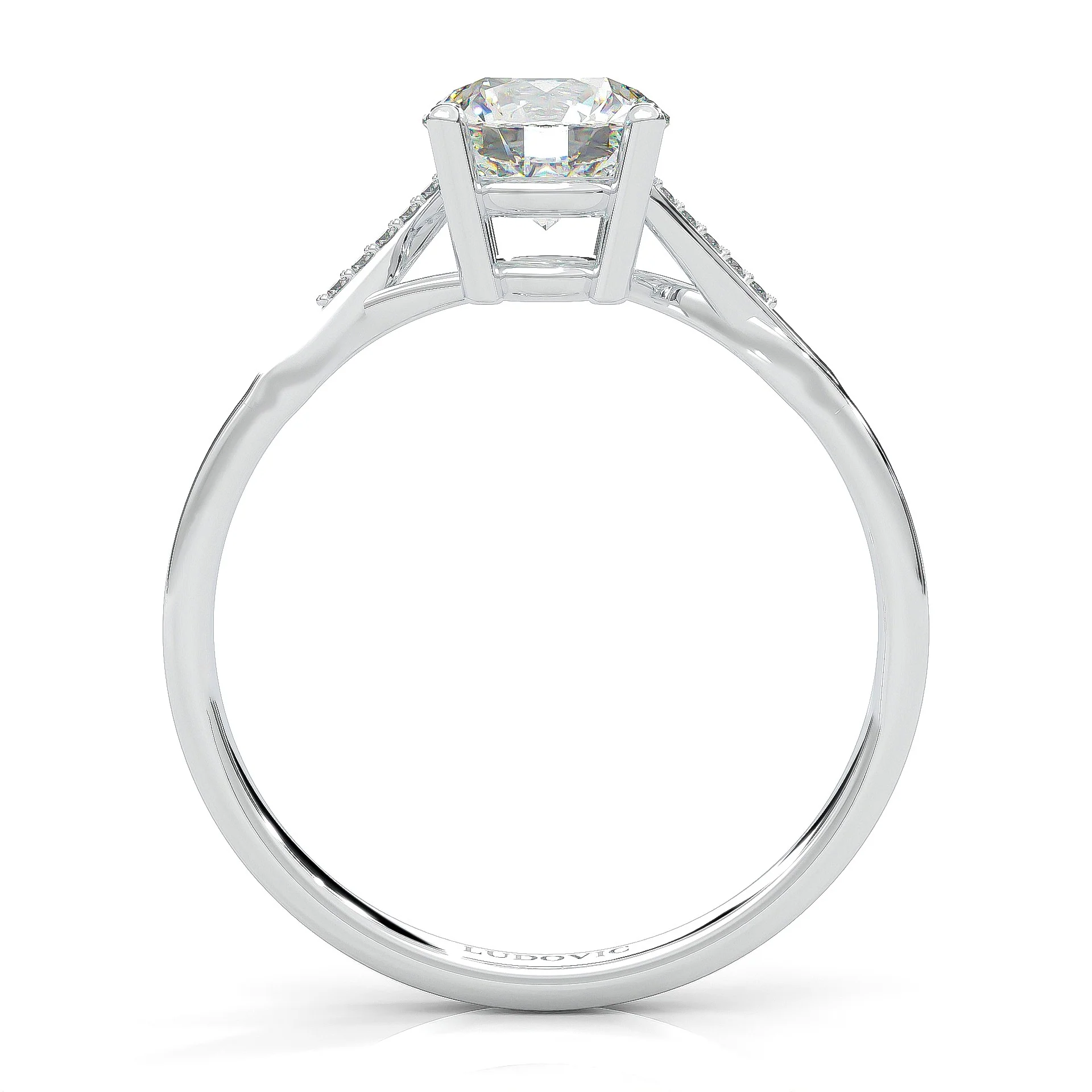 Mountain Style Moissainte Engagement Ring (14k Solid Gold) - Image 5