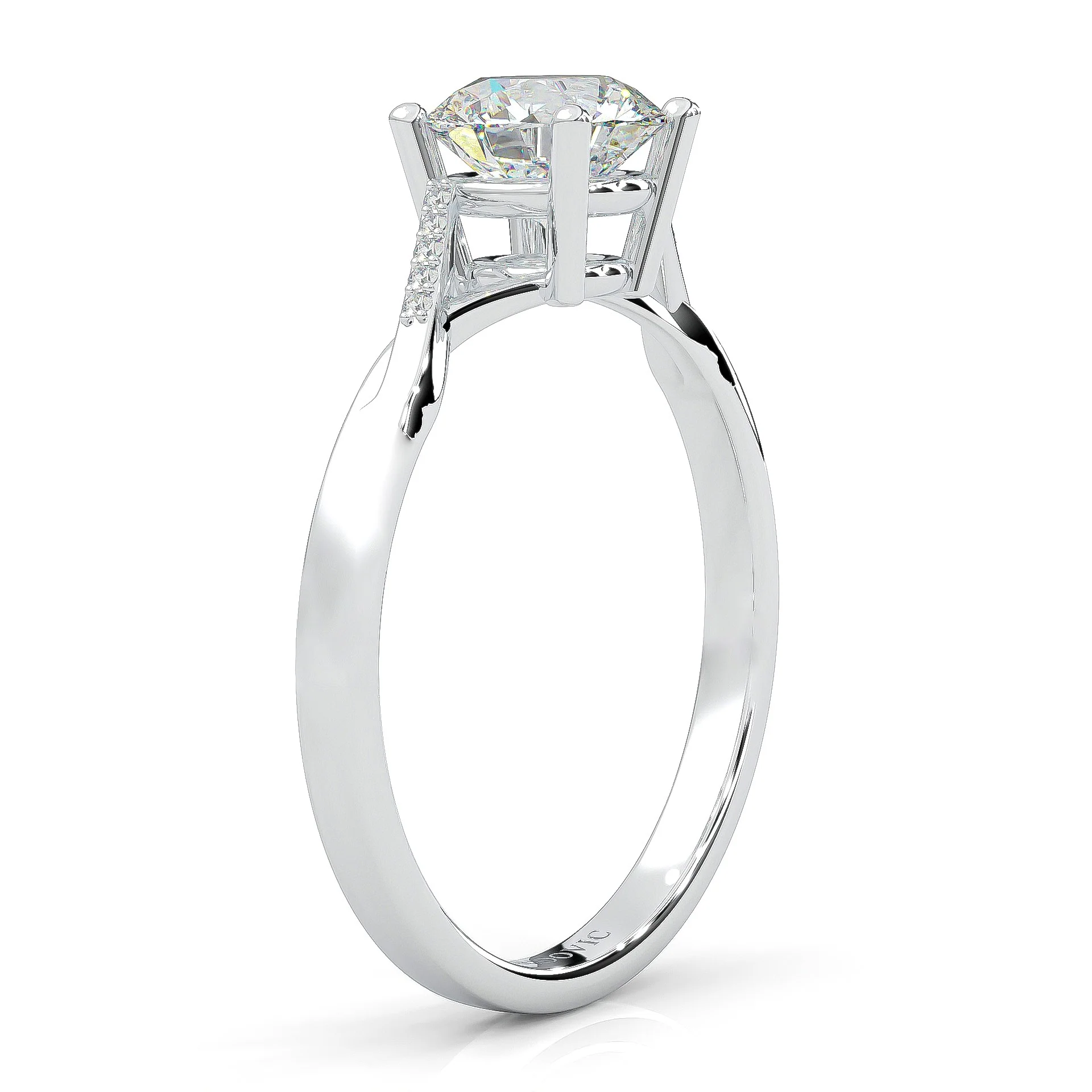 Mountain Style Moissainte Engagement Ring (14k Solid Gold) - Image 6