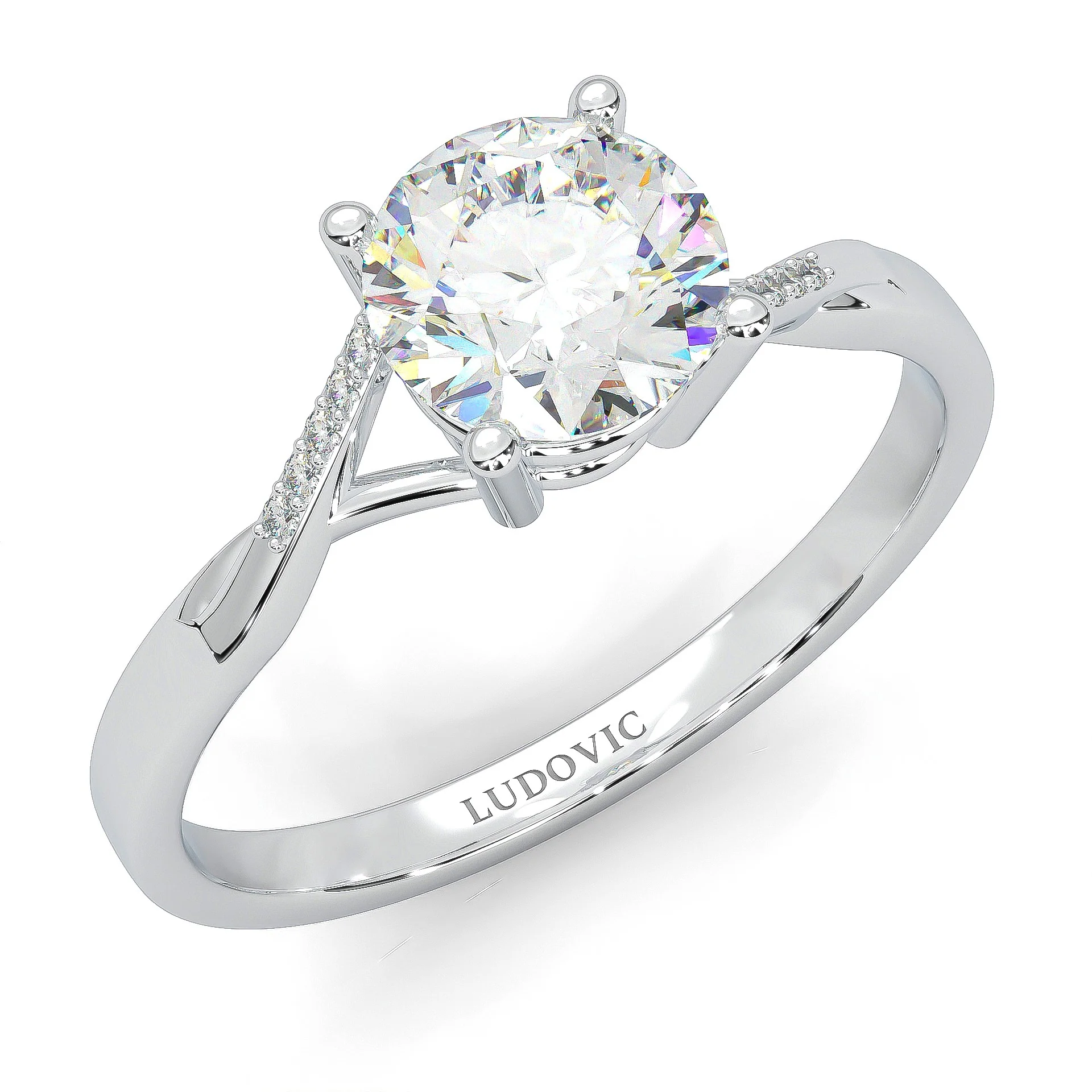 Mountain Style Moissainte Engagement Ring (14k Solid Gold) - Image 7