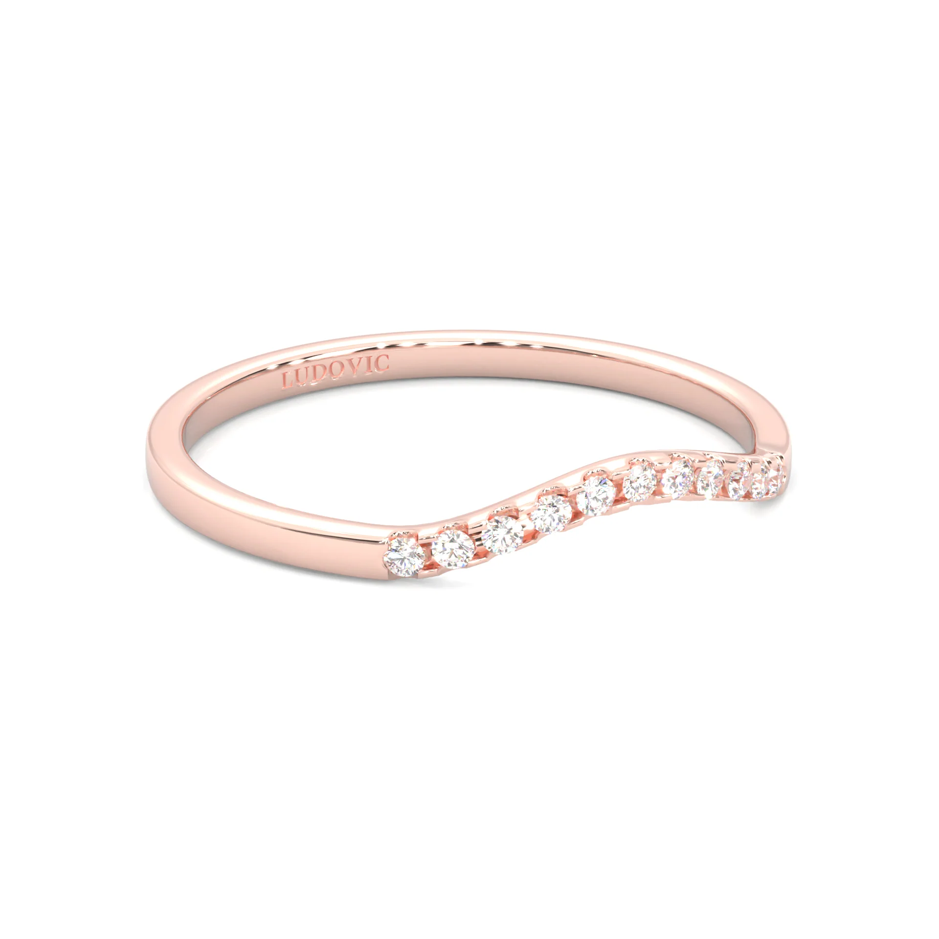 Mountain Style Wedding Set (14k Solid Rose Gold) - Image 10