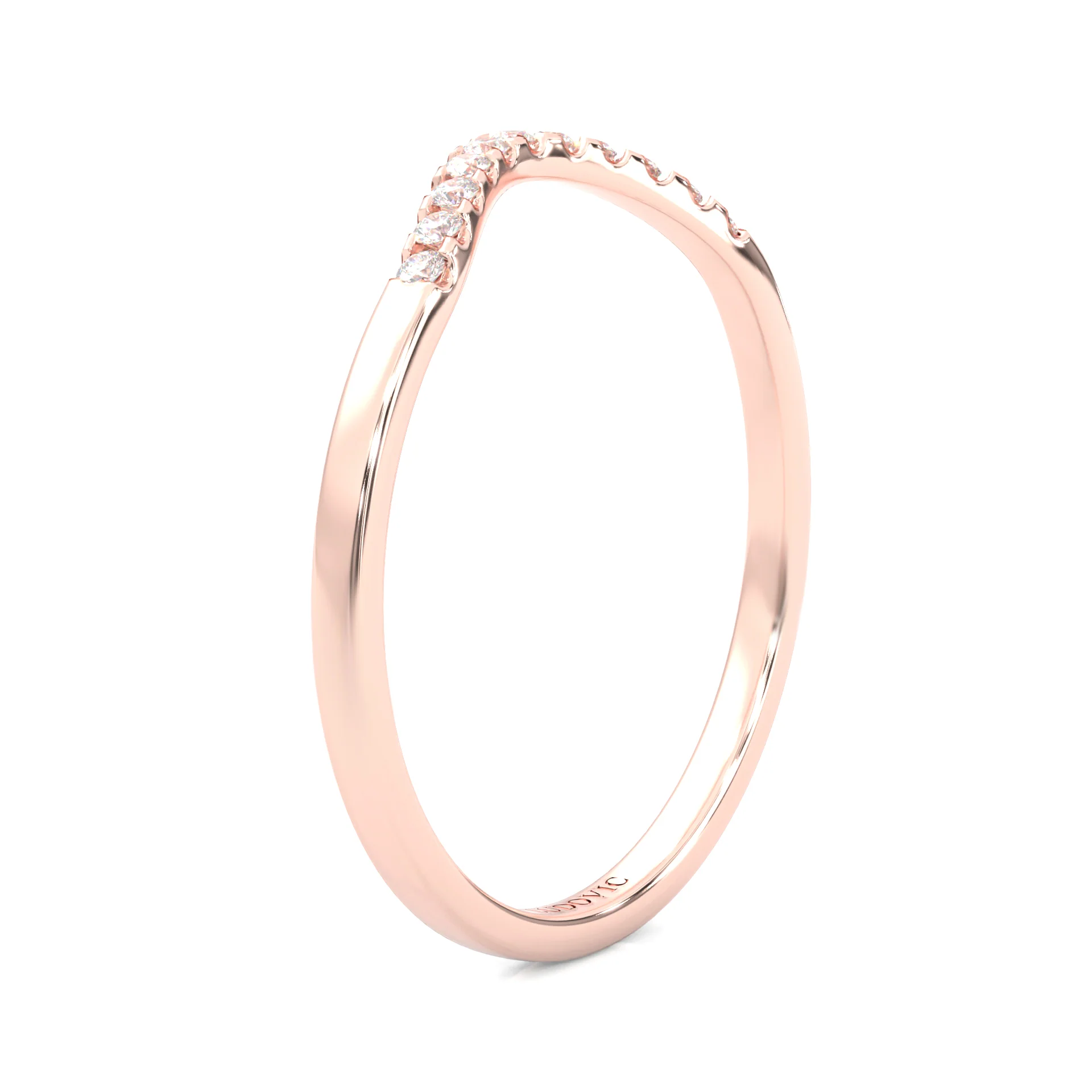 Mountain Style Wedding Set (14k Solid Rose Gold) - Image 12