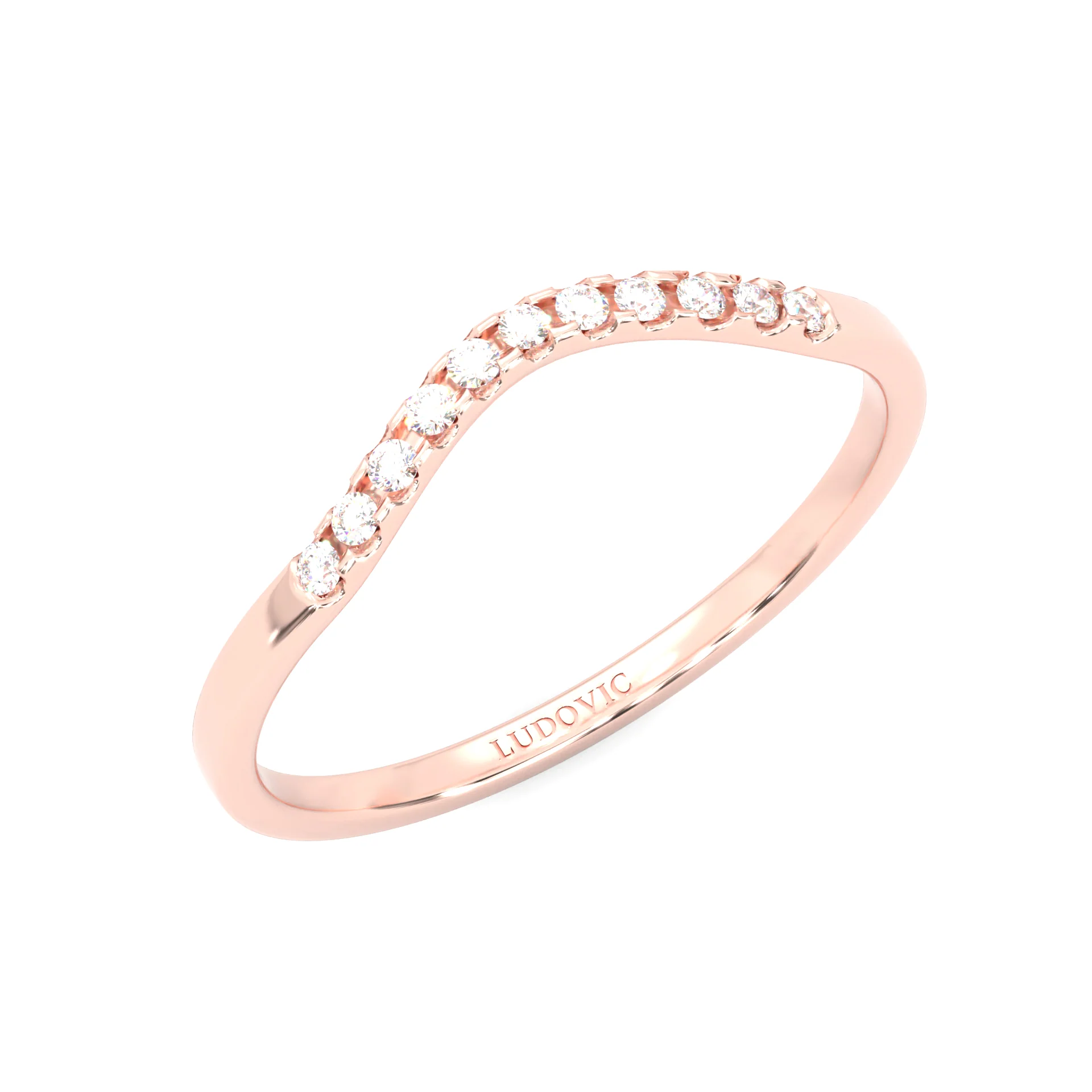 Mountain Style Wedding Set (14k Solid Rose Gold) - Image 14