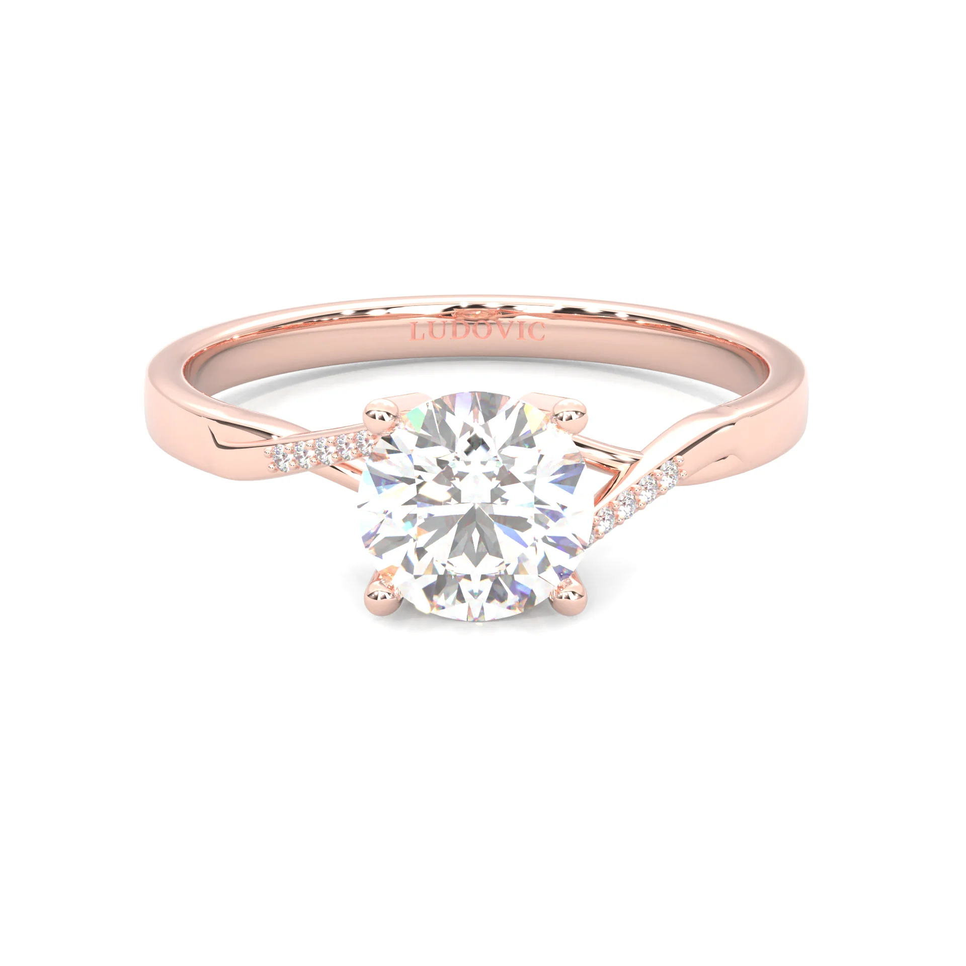 Mountain Style Wedding Set (14k Solid Rose Gold) - Image 3