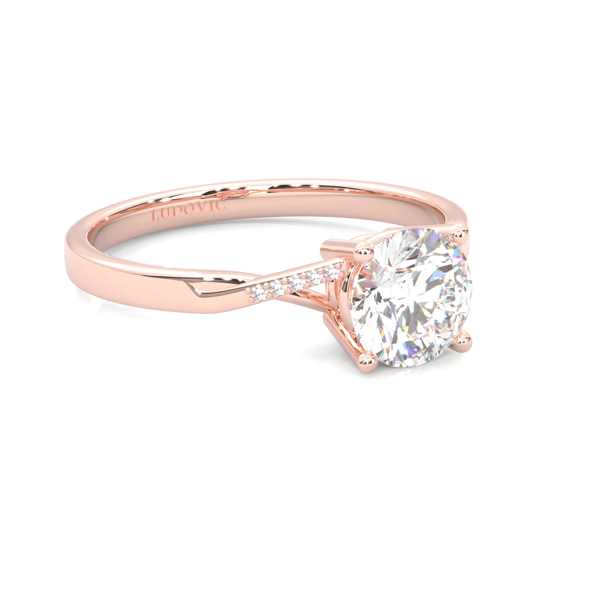 Mountain Style Wedding Set (14k Solid Rose Gold) - Image 4