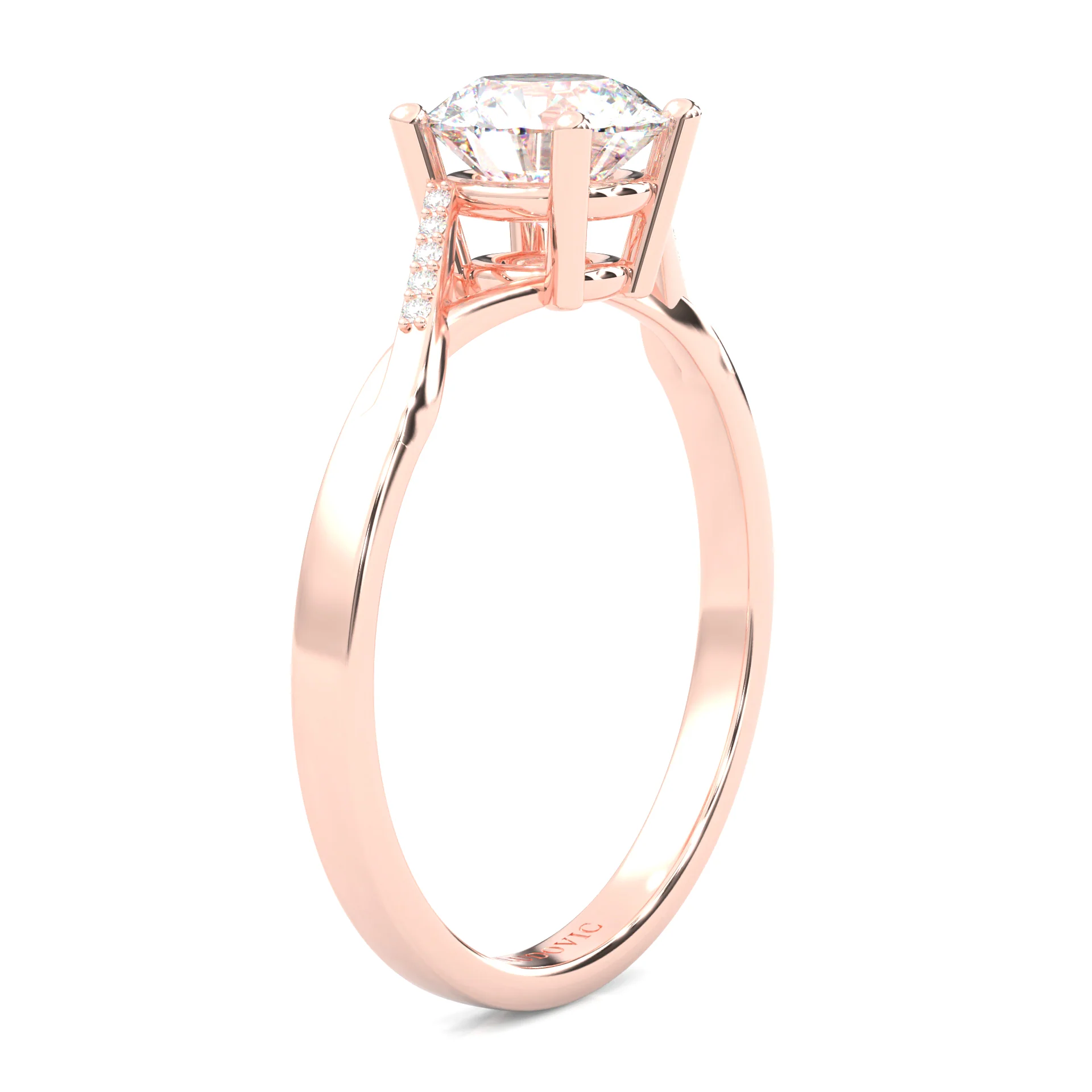 Mountain Style Wedding Set (14k Solid Rose Gold) - Image 6