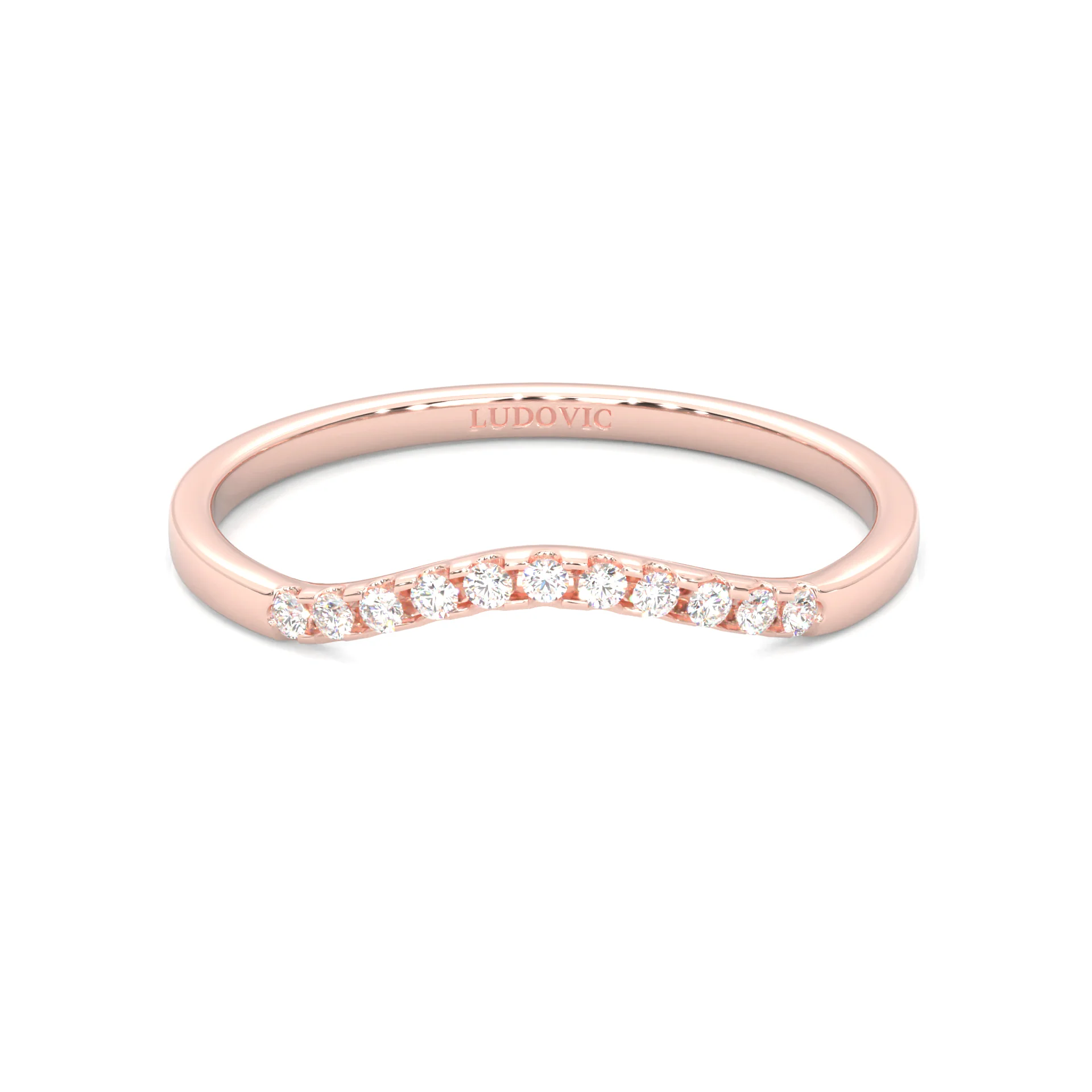 Mountain Style Wedding Set (14k Solid Rose Gold) - Image 9