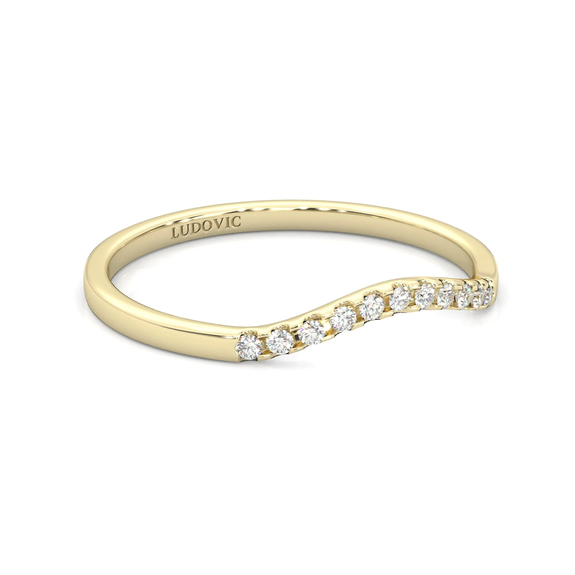 Mountain Style Wedding Set (14k Solid Yellow Gold) - Image 10