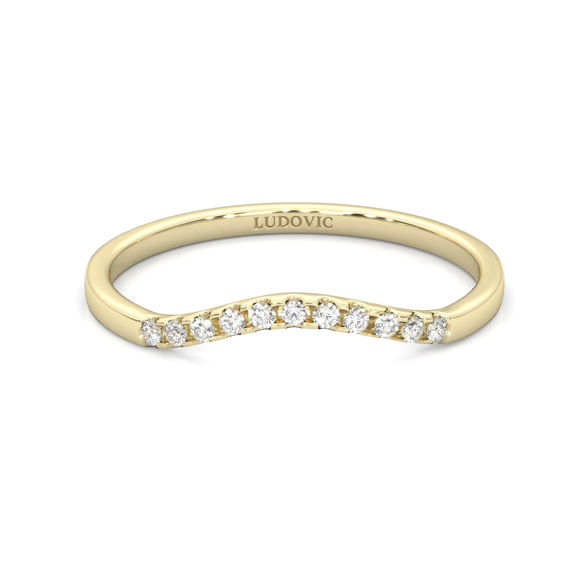Mountain Style Wedding Set (14k Solid Yellow Gold) - Image 9