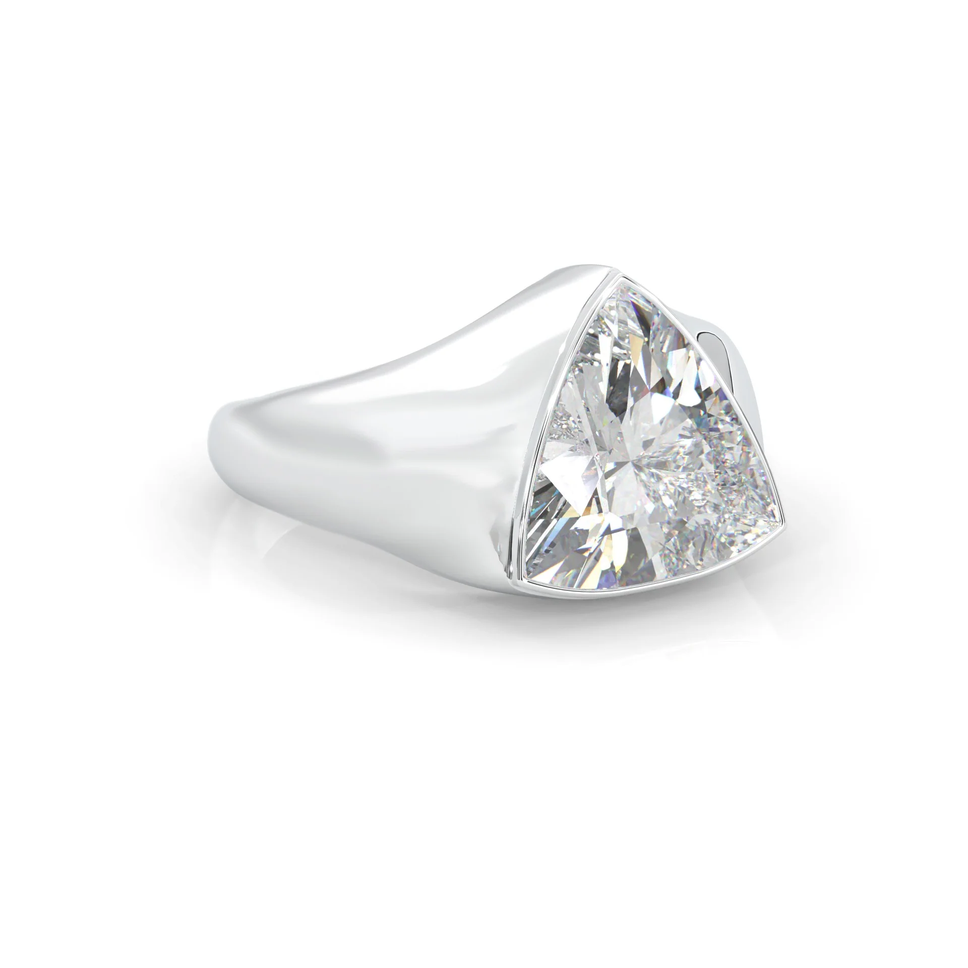 Nerida Moissanite Engagement Ring (Platinum-Plated Silver) - Image 3