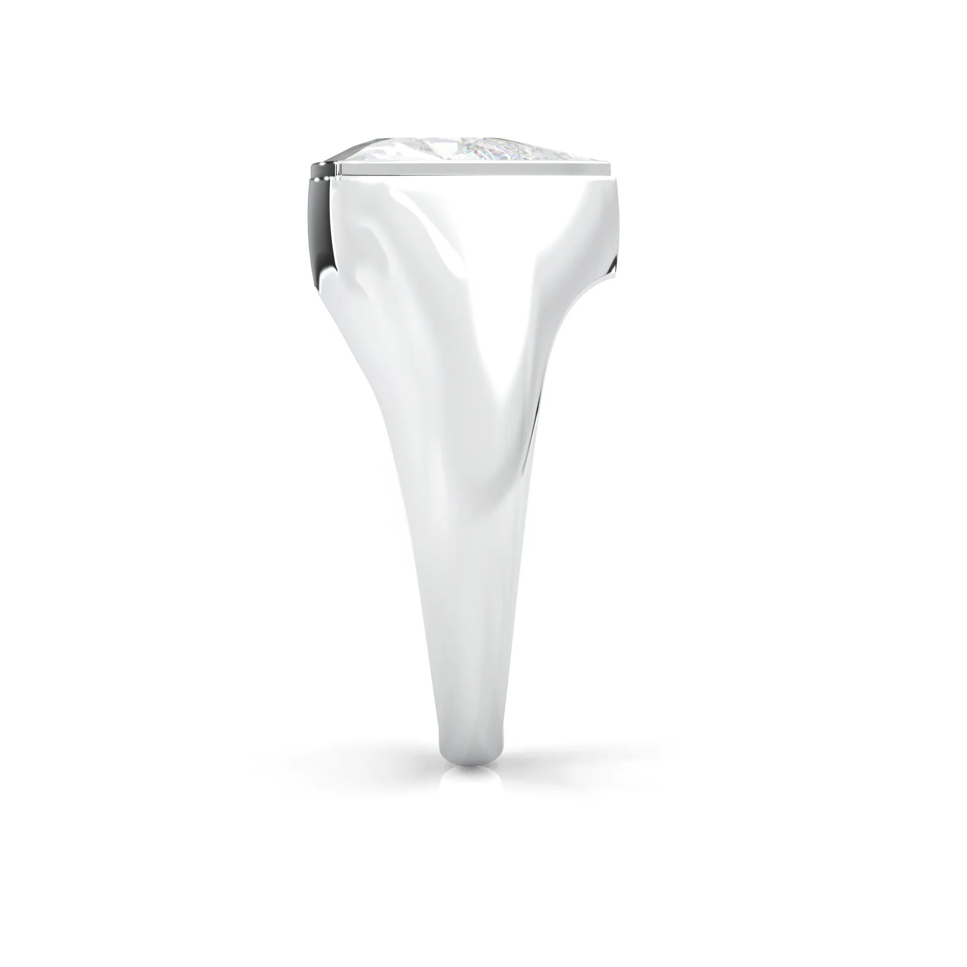 Nerida Moissanite Engagement Ring (Platinum-Plated Silver) - Image 4