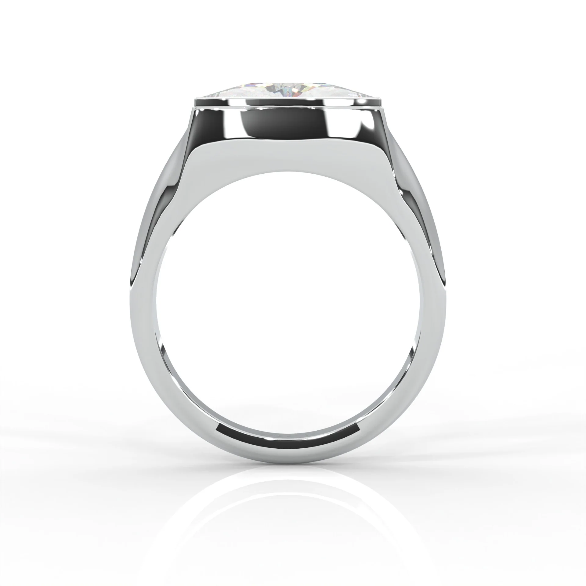 Nerida Moissanite Engagement Ring (Platinum-Plated Silver) - Image 5