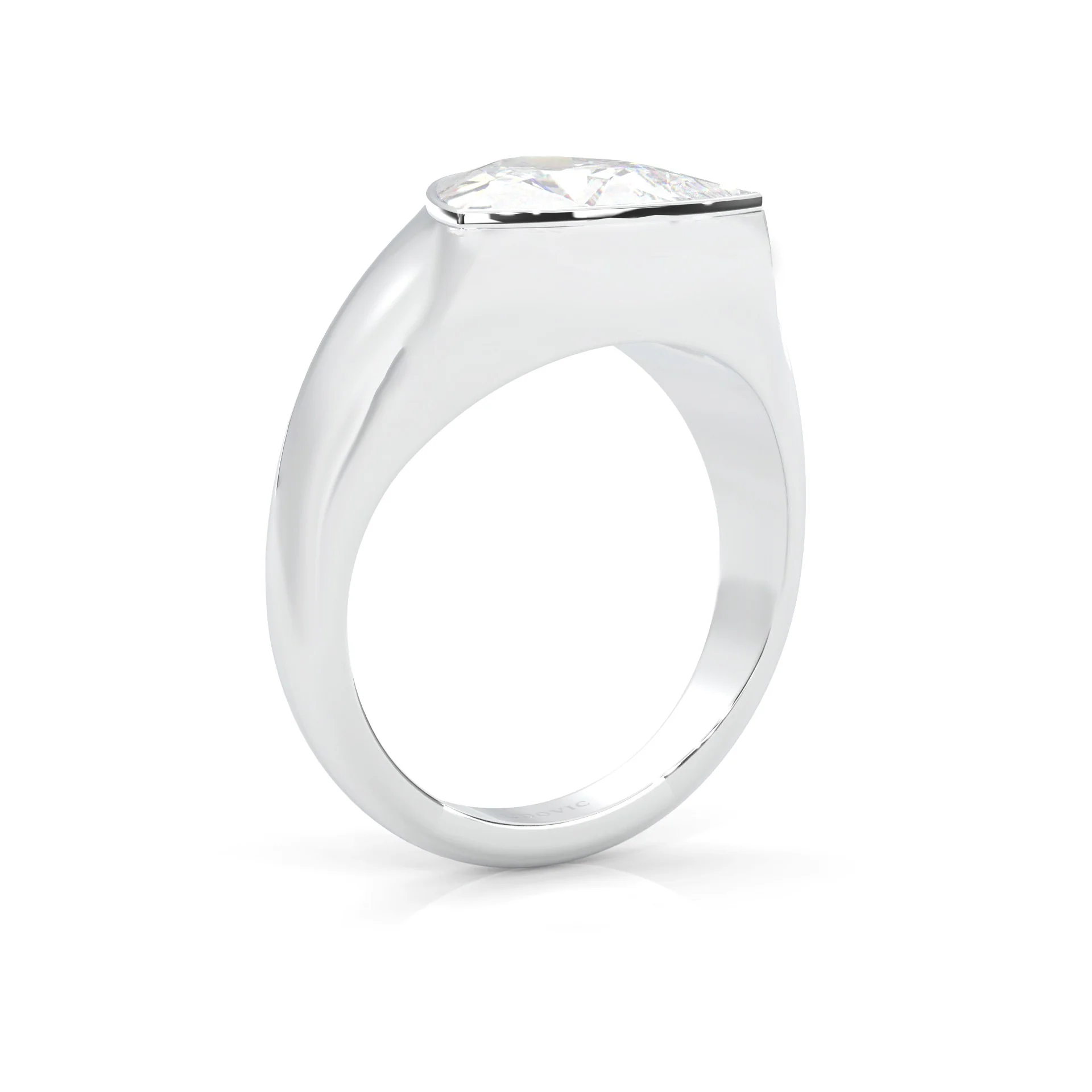 Nerida Moissanite Engagement Ring (Platinum-Plated Silver) - Image 6