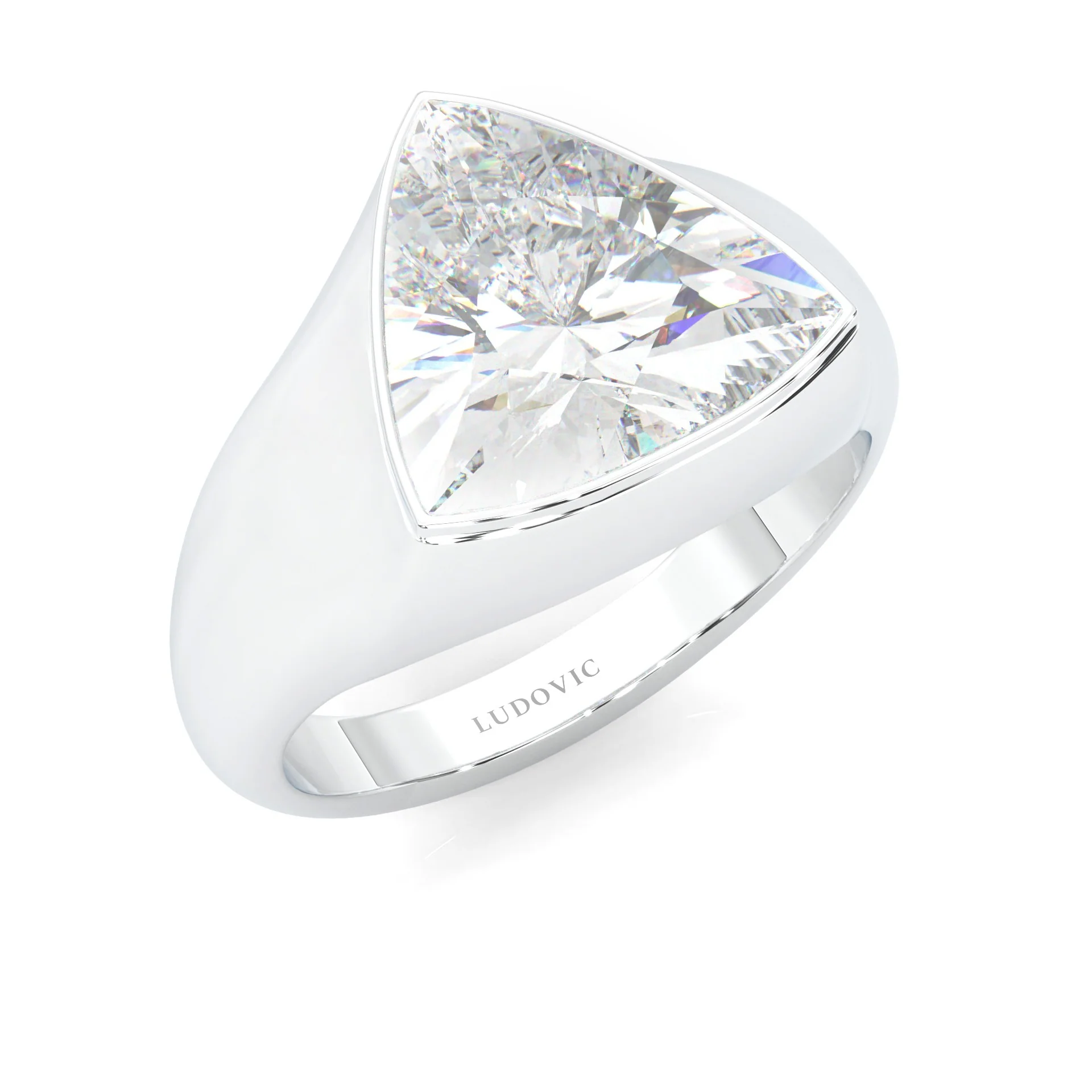 Nerida Moissanite Engagement Ring (Platinum-Plated Silver) - Image 7
