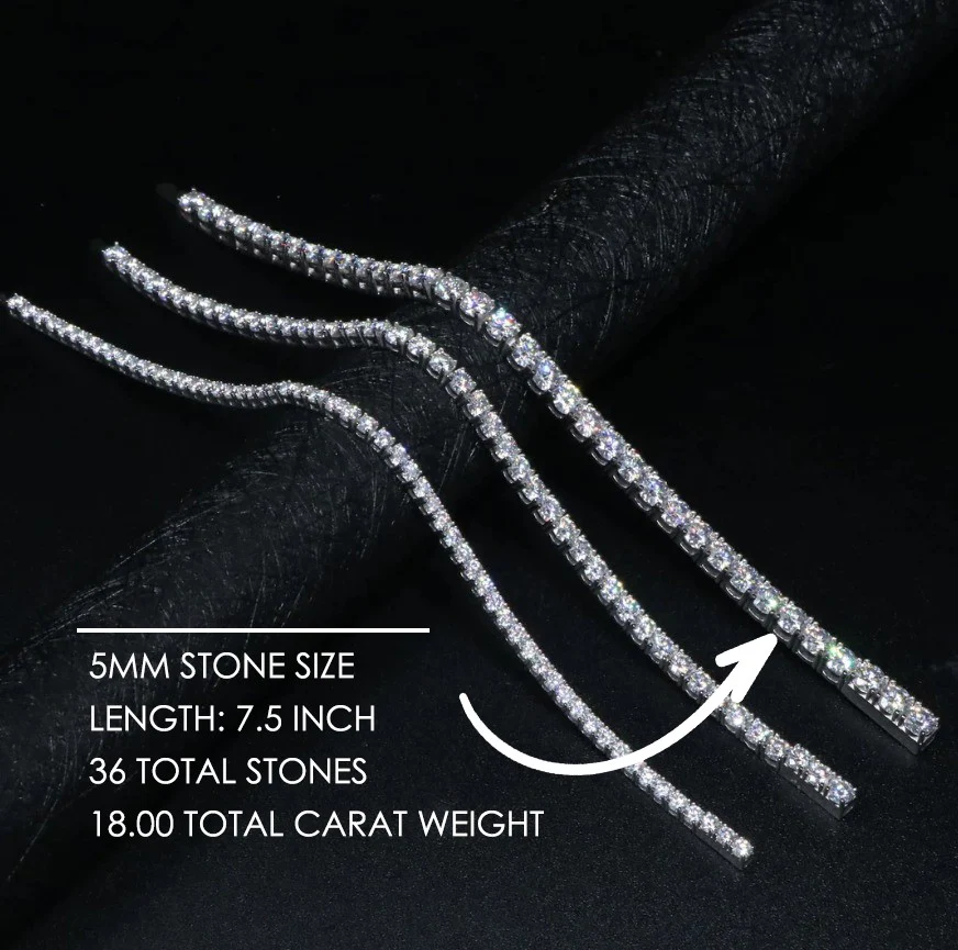 Ludovic Moissanite Tennis Bracelet (Platinum-Plated Silver) - Image 27