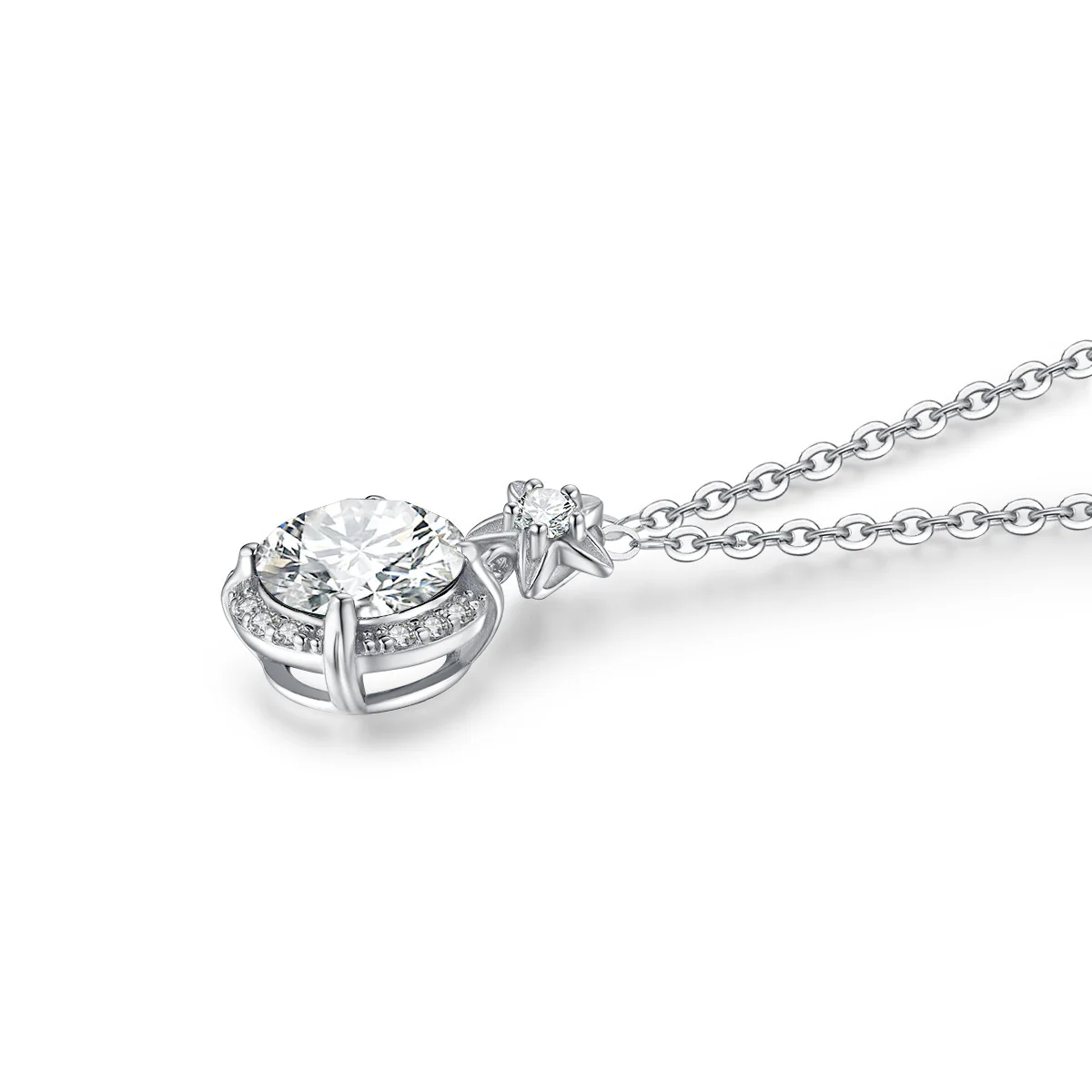 l'Amulette Sinueuse Moissanite pendant (14k Solid Gold) - Image 5