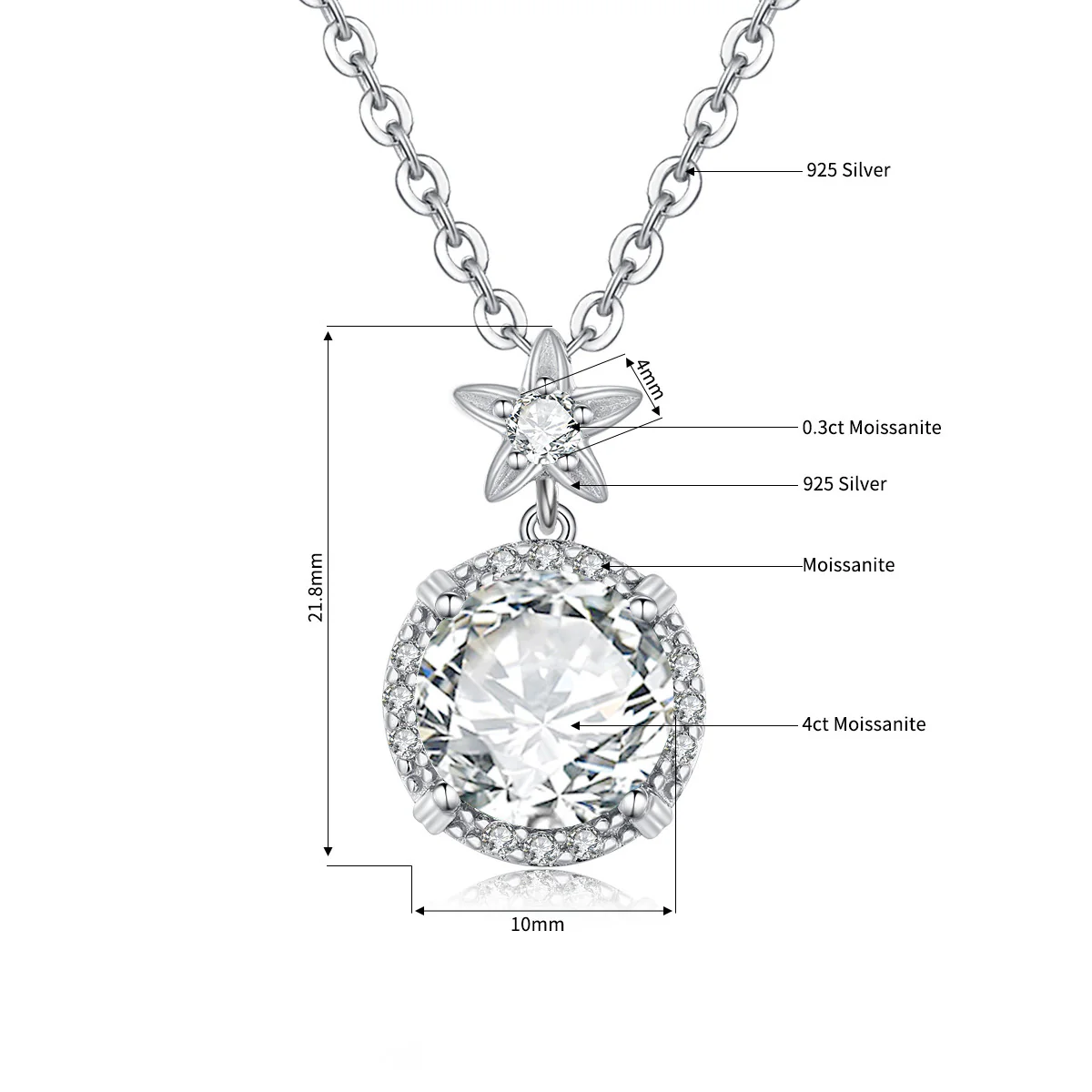 l'Amulette Sinueuse Moissanite pendant (14k Solid Gold) - Image 6