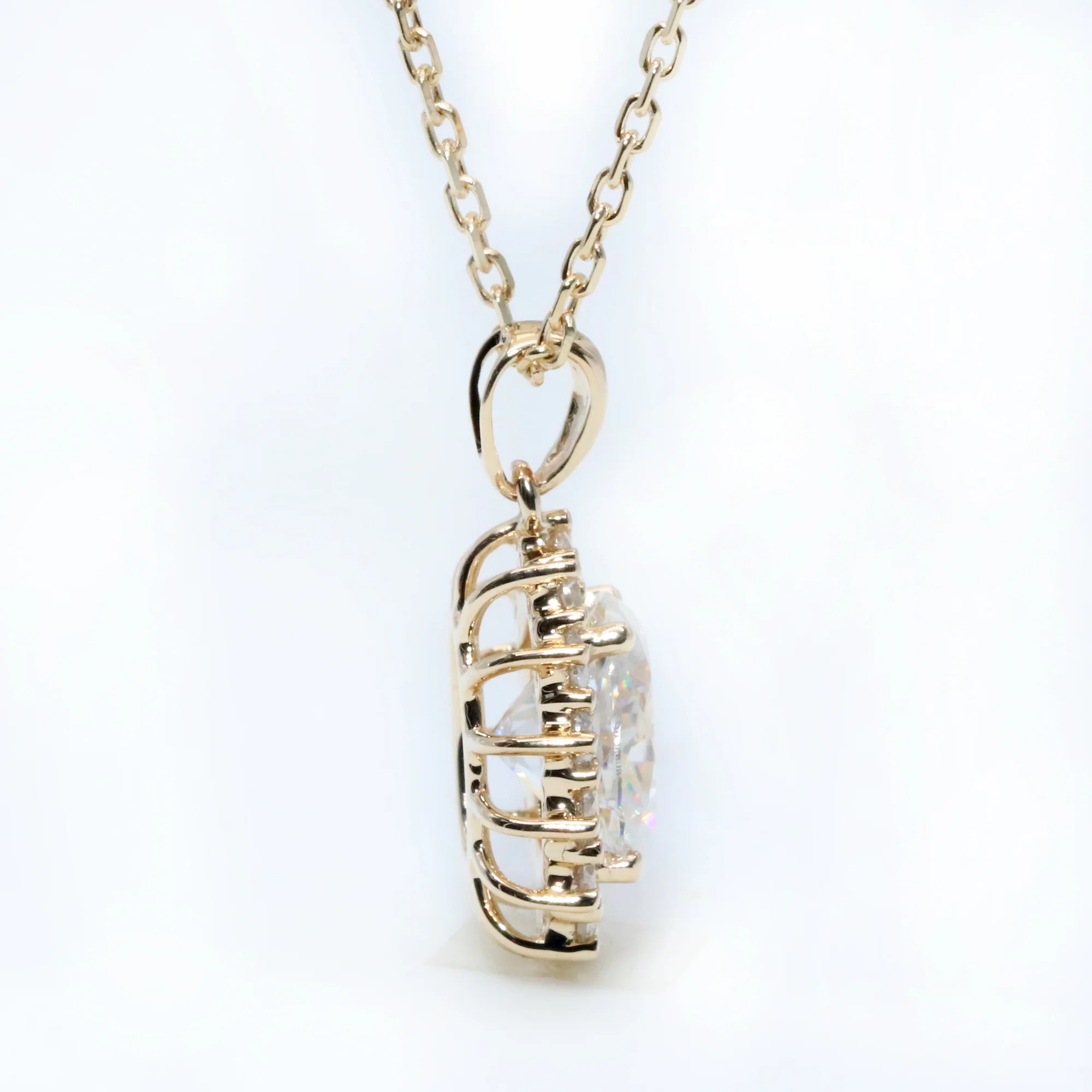 le Collier Infini Moissanite pendant (Yellow 14k Solid Gold) - Image 3